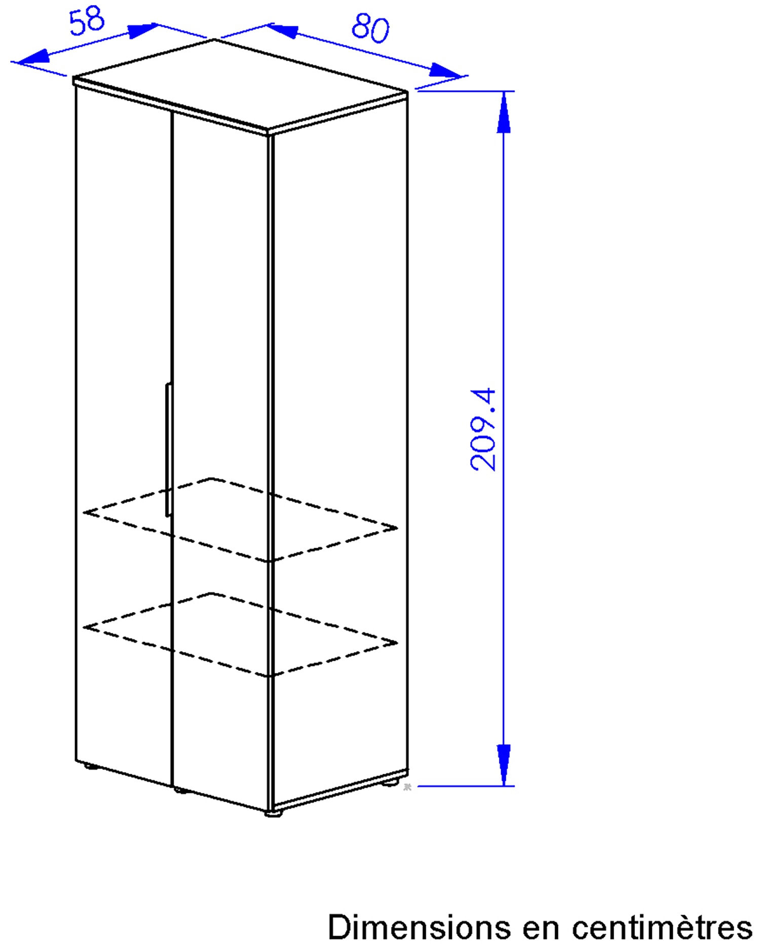 Gami Drehtürenschrank »Schrank 2 Türen«, 1/2 Kleiderschrank, 1/2 Wäscheschrank, großzügiges Volumen