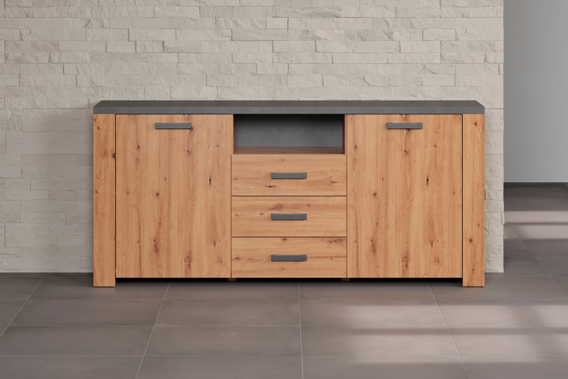 Home affaire Sideboard "Ambres", (1 St.), Sideboard, 2 Türen, 3 Schubkasten günstig online kaufen