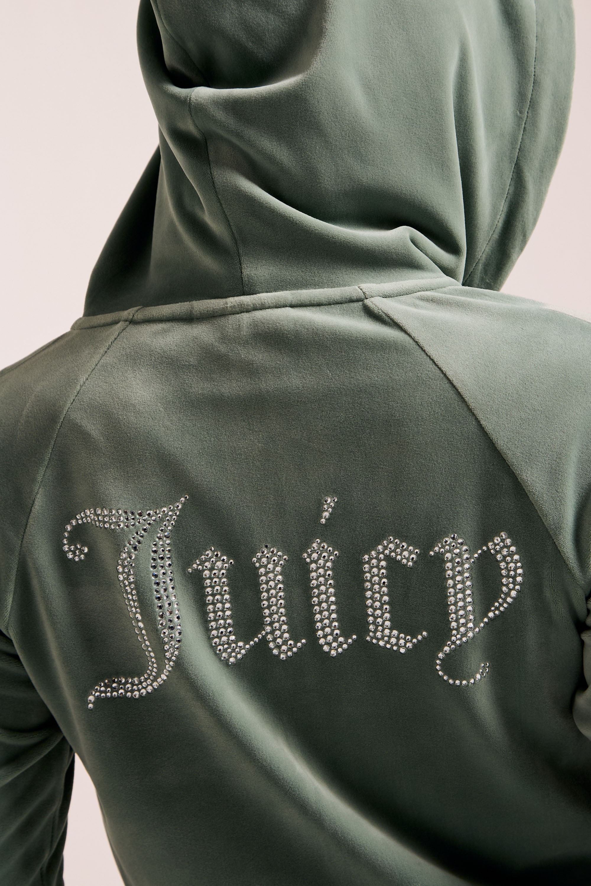 Juicy Couture Kapuzennickijacke »MADISON HOODIE Damen«, mit Kapuze, Trainingsjacke Damen, Sweatjacke mit Kapuze, Velour, mit Glitzer, Sale