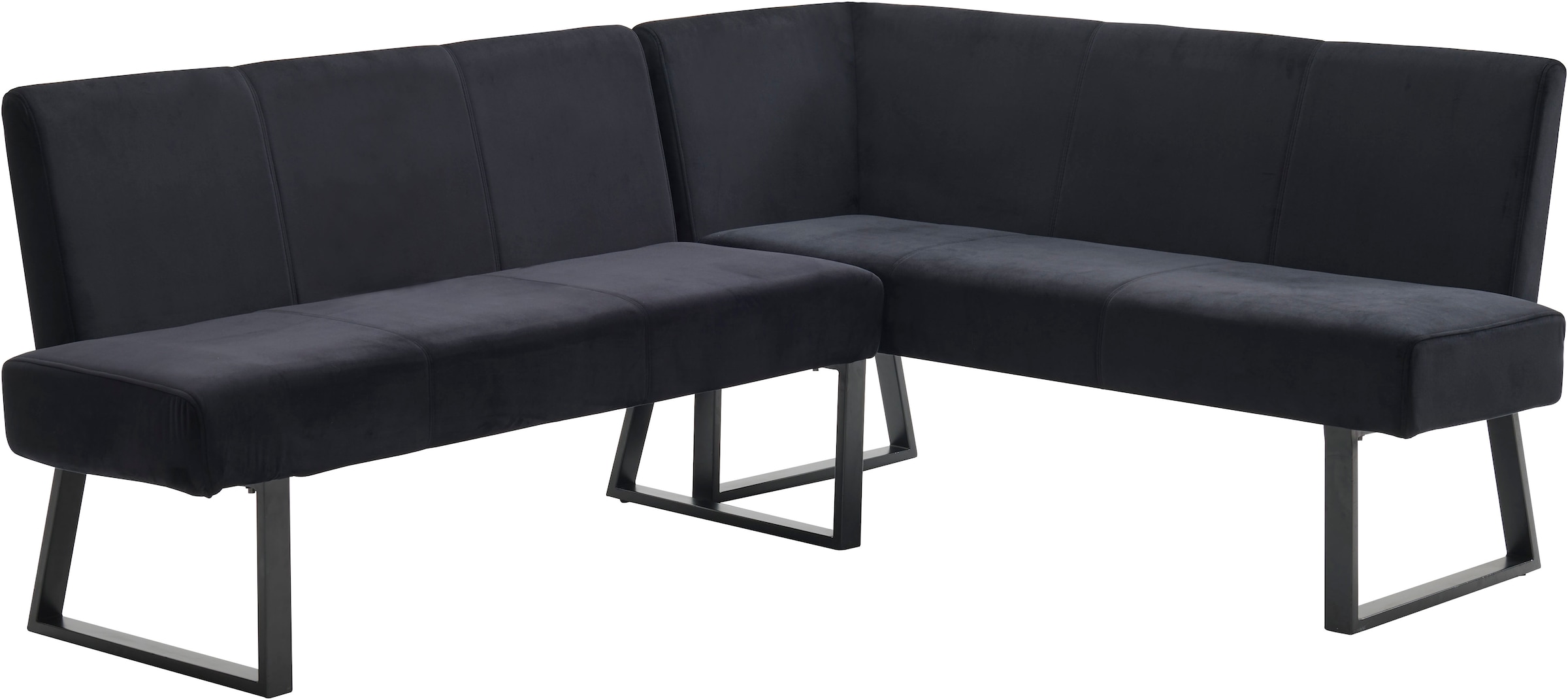 Home affaire Eckbank »Gladiole, TOPSELLER!«, (Sitzbank, Esszimmerbank, Bank), mit Taschenfederkern, schwarzes Metallgestell, Breite 190 cm