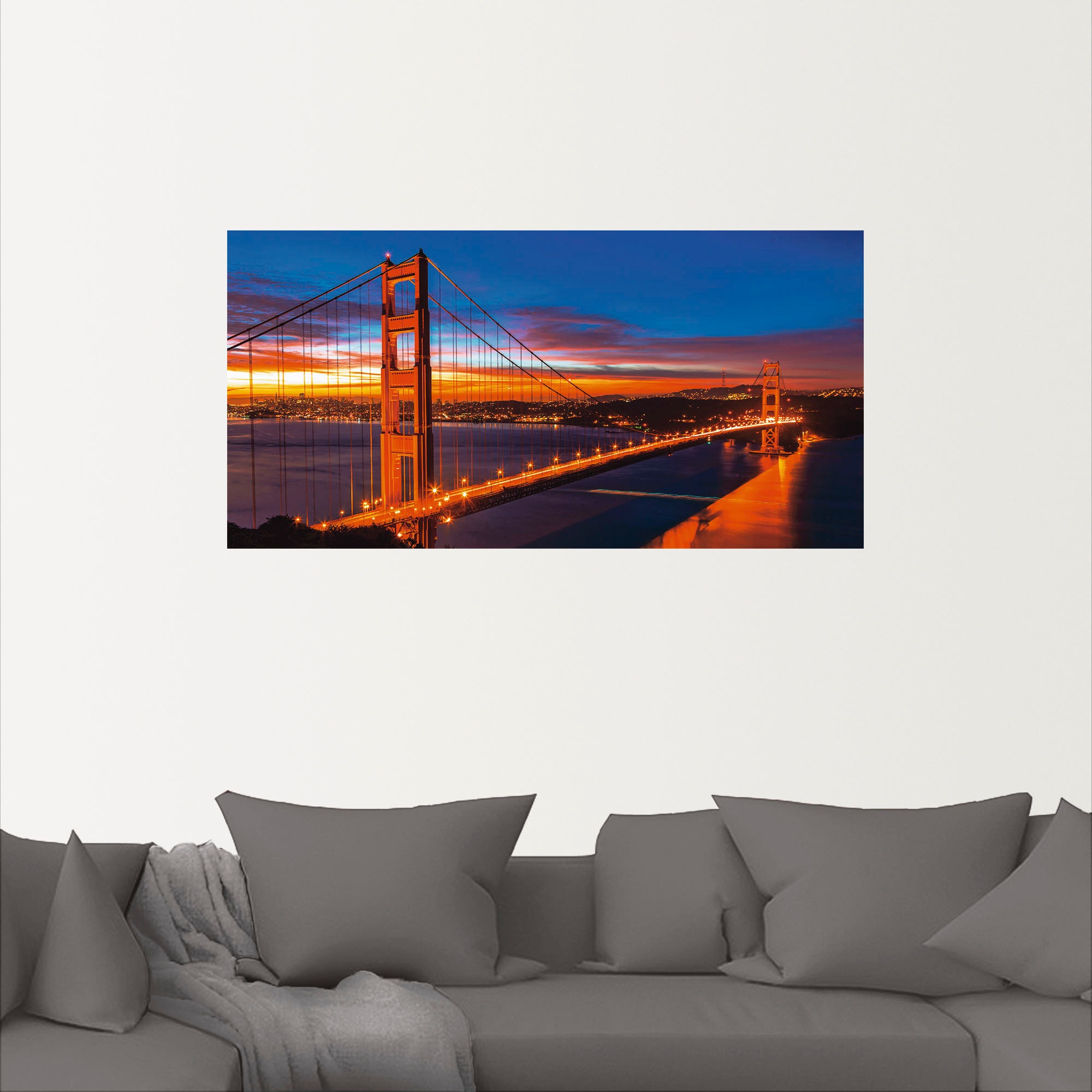 Artland Wandbild "The Golden Gate Bridge am frühen Morgen", Brücken, (1 St. günstig online kaufen