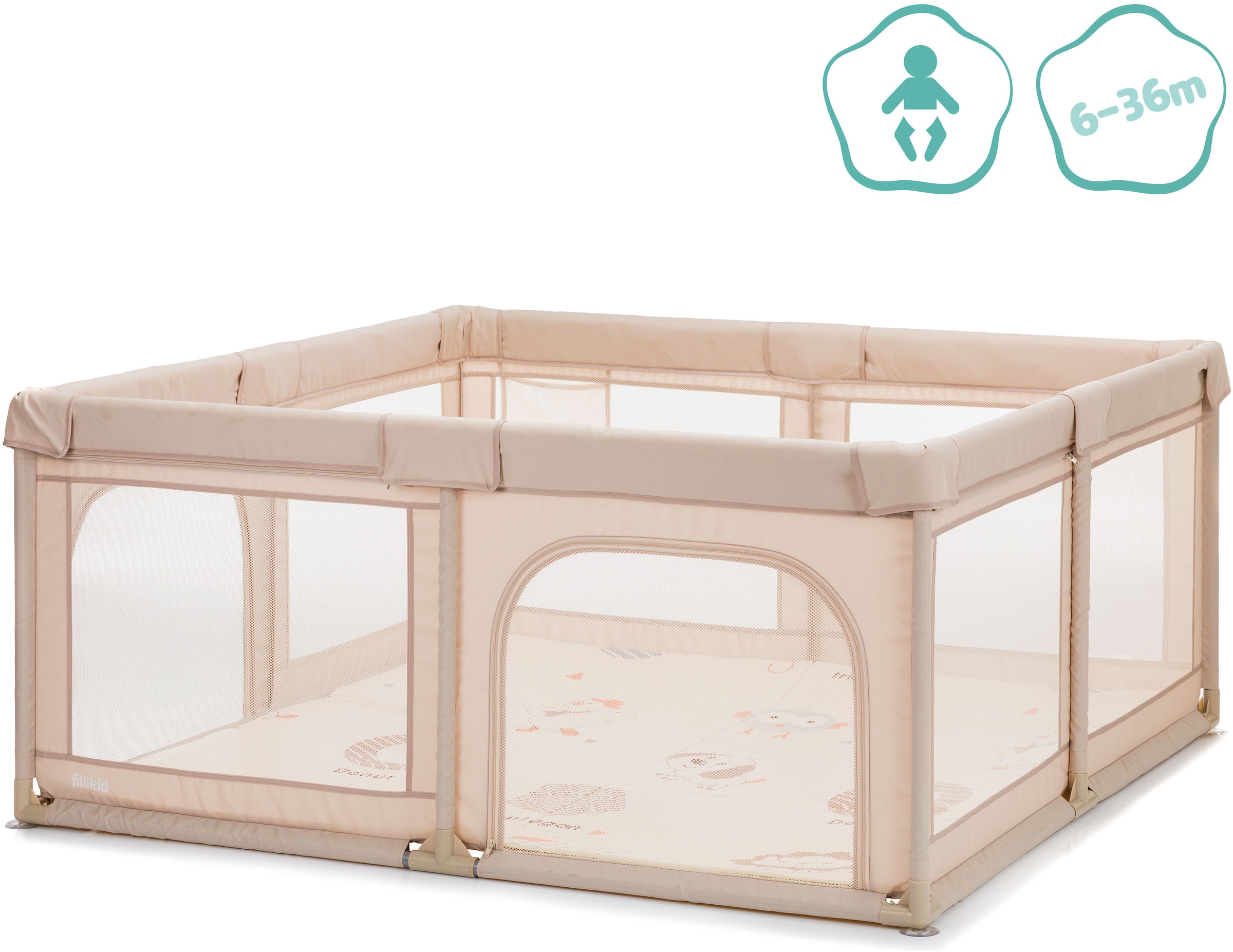 Fillikid Laufgitter »Malta mit Boden« bis 22 kg mit Transporttasche