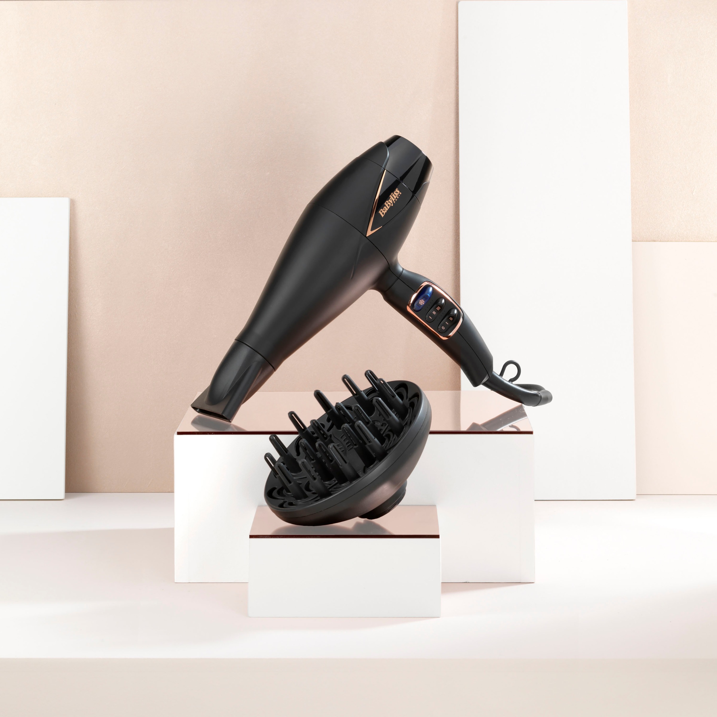 BaByliss Ionic-Haartrockner »D665E Salon Air Brilliance«, 2200 W, 2 Aufsätze, mit digitalem Motor