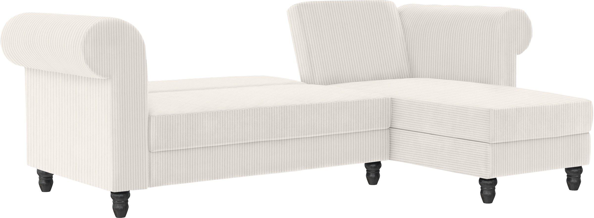 Dorel Home Ecksofa »Felix II, L-Form, Schlafsofa 241cm (Liegefl. 108/195 cm),«, verstellb. Rückenlehne, Recamiere wechselbar, Cord
