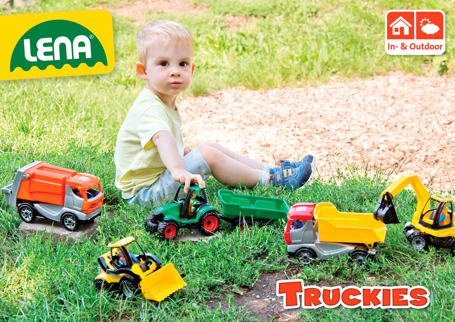 Lena® Spielzeug-Traktor »Truckies«, mit Anhänger; inklusive Spielfigur; Made in Europe