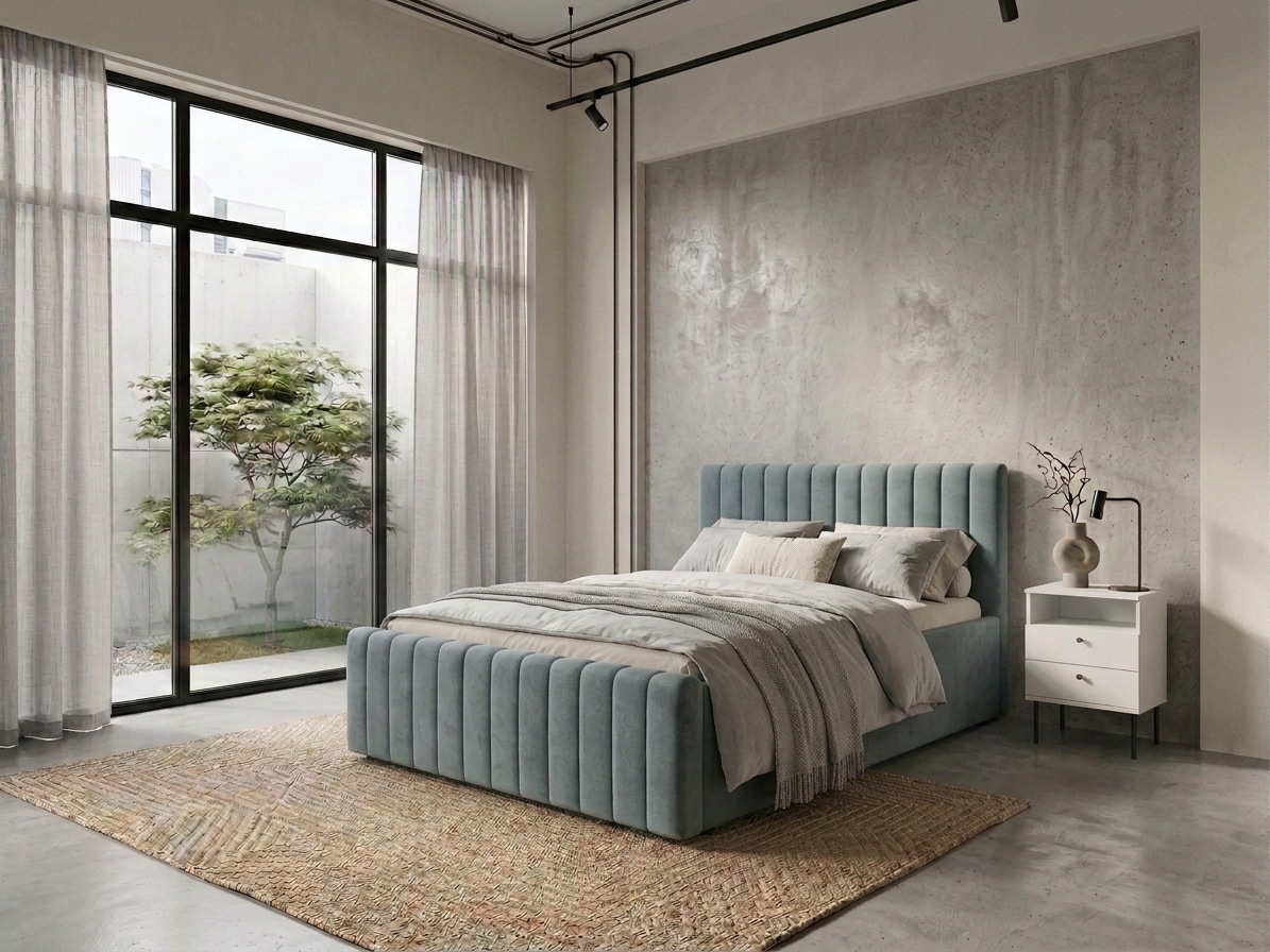 OTTO home Polsterbett "MOIVRE, vertikale Steppung in Rillenoptik, wahlweise mit Bettkasten" Stauraumbett, gepolstertes Kopfteil, ohne Matratze, modernes Design