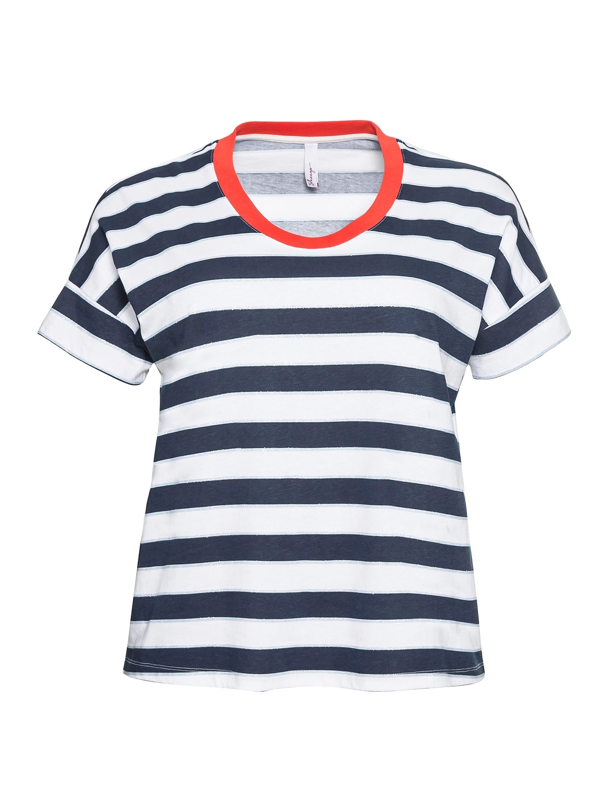 T-Shirt mit Größen«, | Sheego in Glitzergarn, kaufen »Große Oversize-Form BAUR für