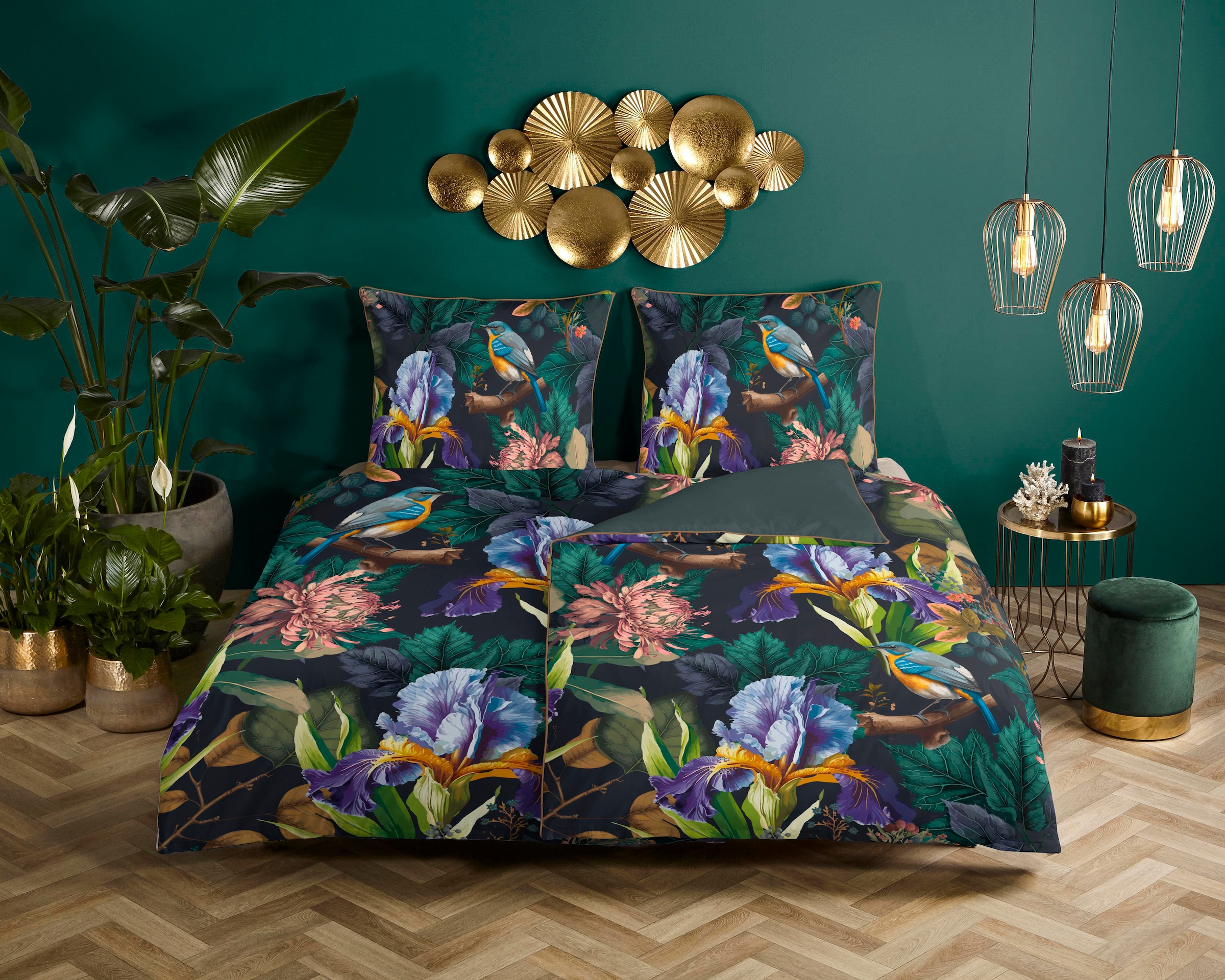 Descanso Wendebettwäsche "Dilana" 2 Stk. tlg. Baumwolle, Satin, 135x200, Bi günstig online kaufen