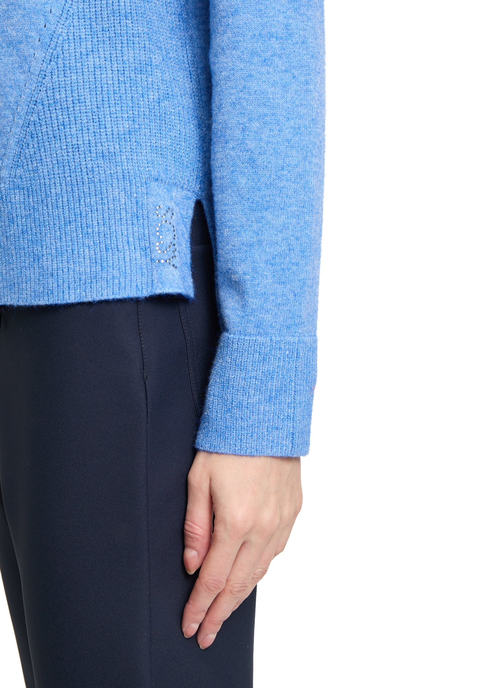 Betty Barclay Strickpullover »Betty Barclay Damen Feinstrickpullover mit Rippenstruktur«, (1 tlg.), Strass