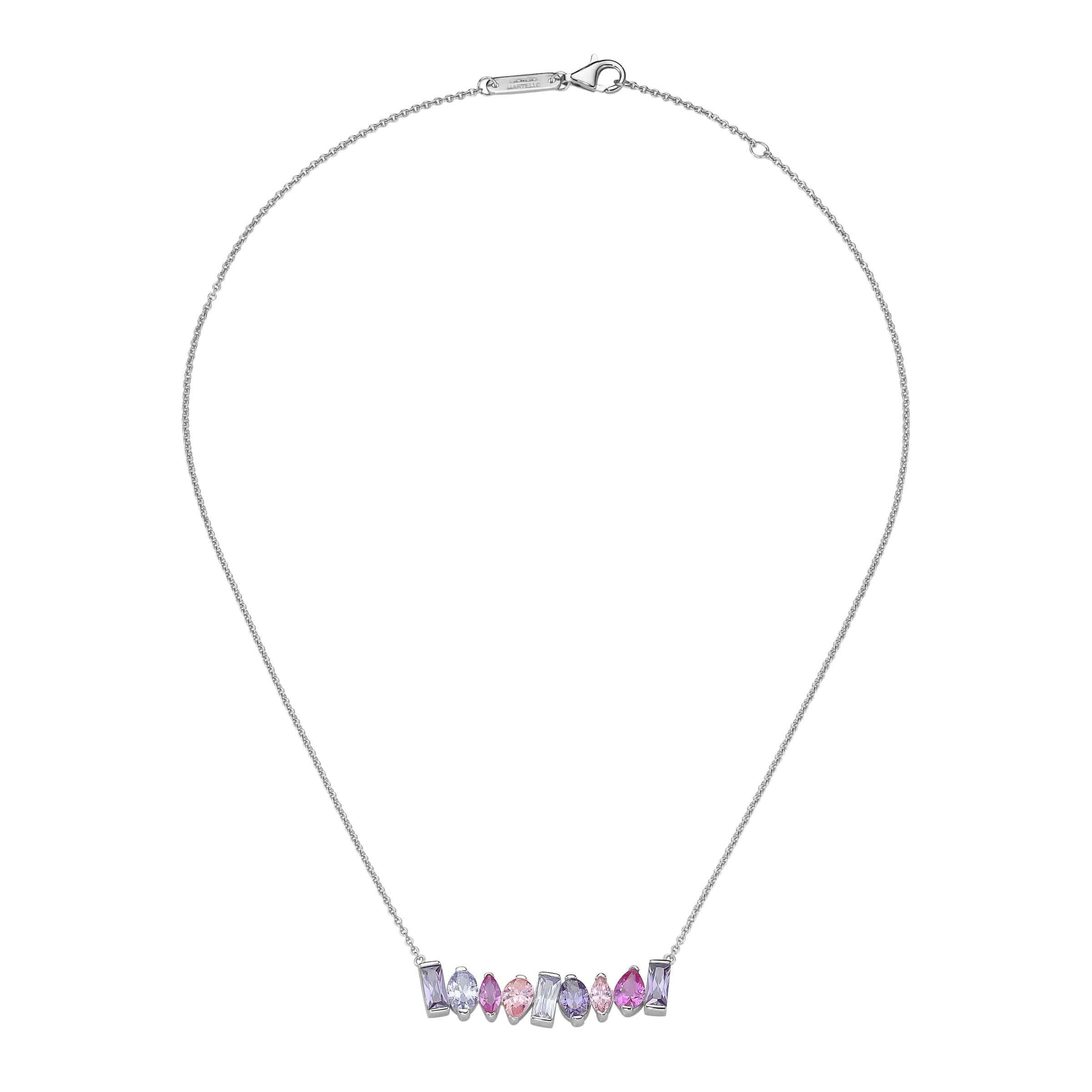 GIORGIO MARTELLO MILANO Collier »Korund pink und Zirkonia mehrfarbig, Silber 925«