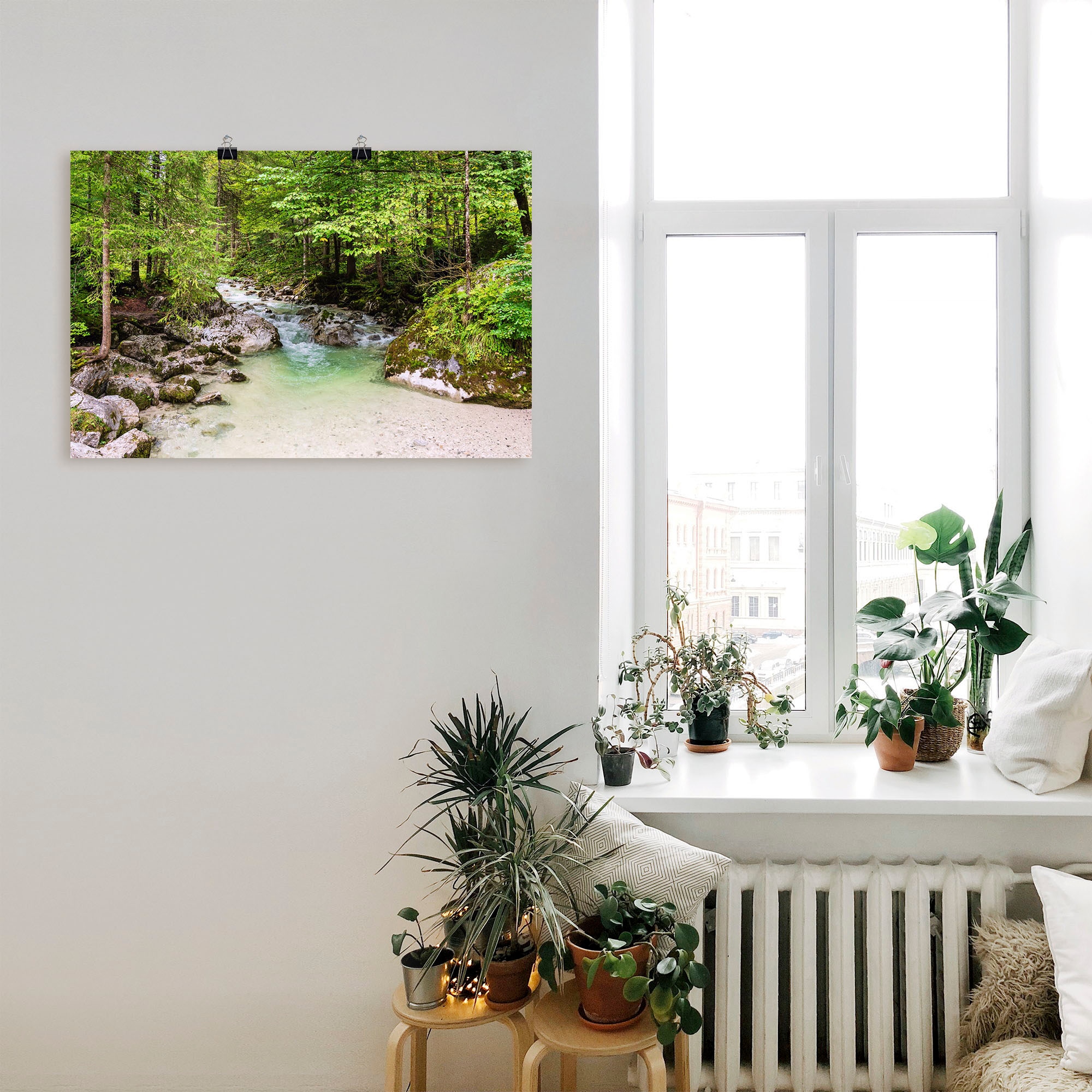 Artland Wandbild »Ramsauer Ache im Zauberwald«, Gewässer, (1 St.), als Leinwandbild, Poster in verschied. Größen