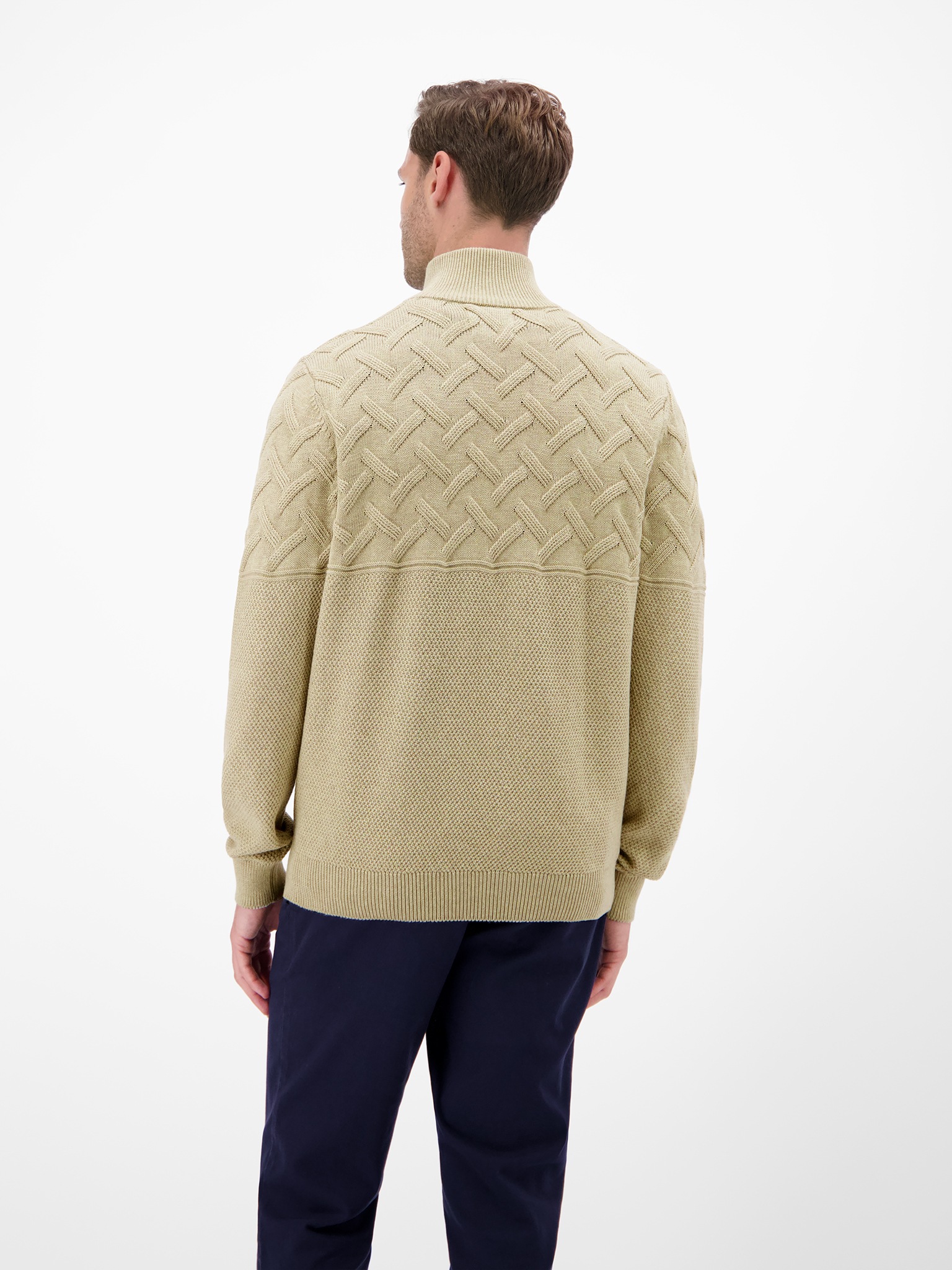 LERROS Strickpullover mit Zipper und Stehkragen, Jacquard-Struktur günstig online kaufen