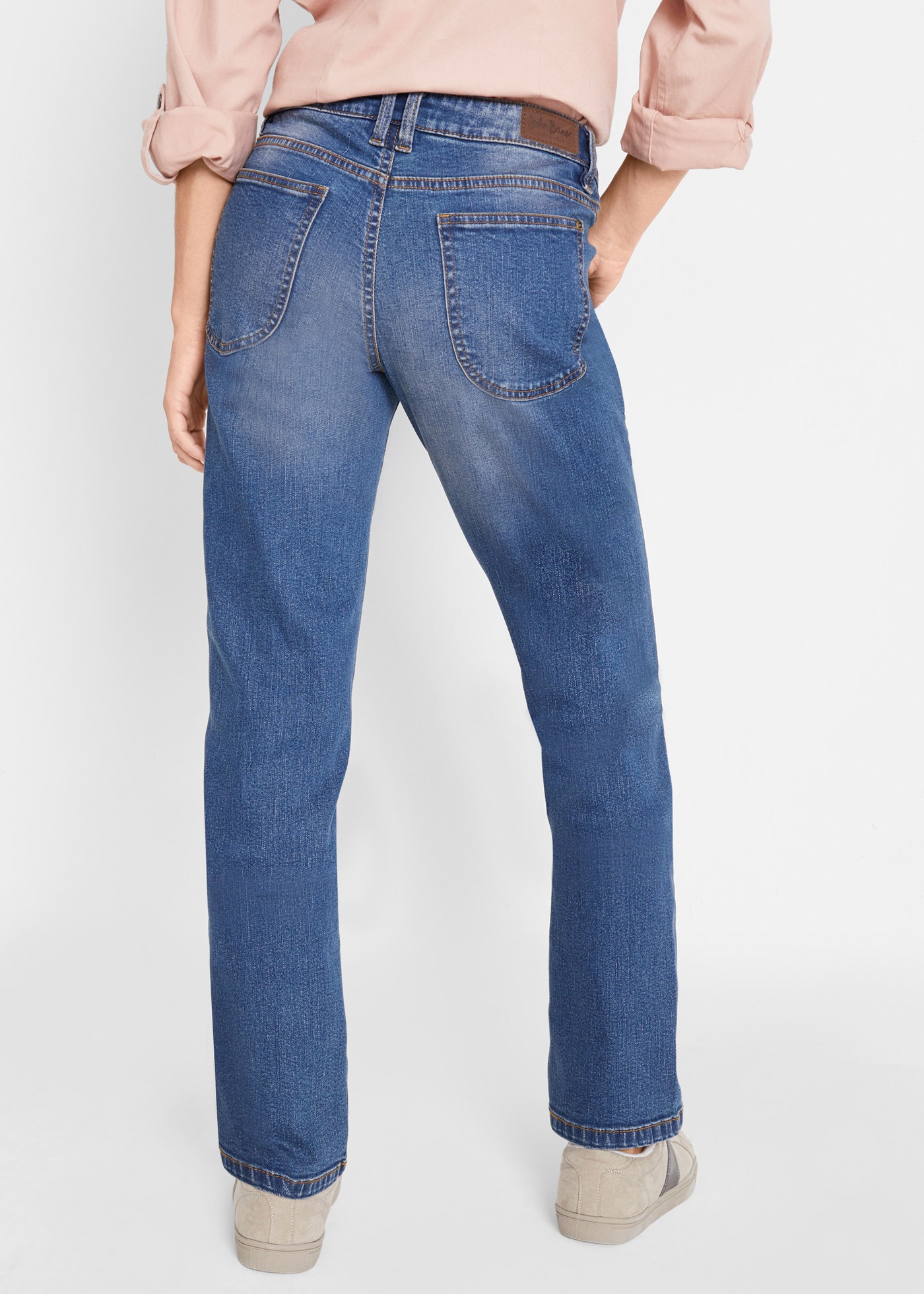 bonprix Straight-Jeans "Straight-Jeans Mid Waist, Stretch" Straight-Schnitt günstig online kaufen