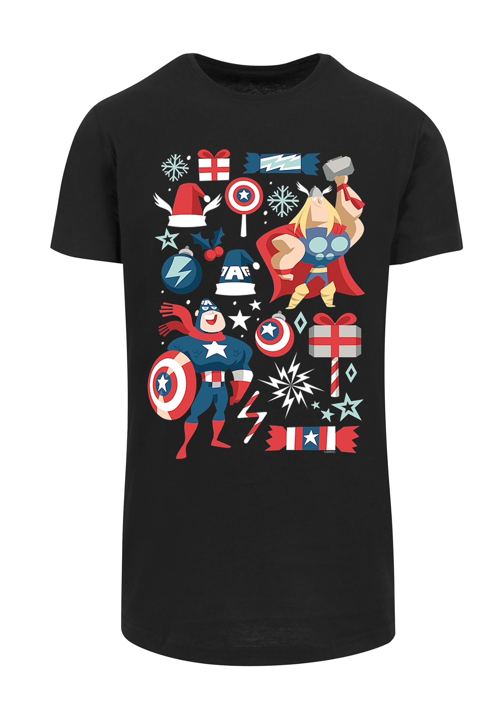 F4NT4STIC T-Shirt "Marvel Thor And Captain America Weihnachten", Print günstig online kaufen