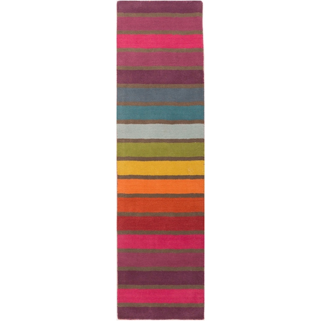 FLAIR RUGS Läufer »Candy«, rechteckig, aus 100% Wolle, Design mit Streifen, mehrfarbig  gemustert,Läufer | BAUR