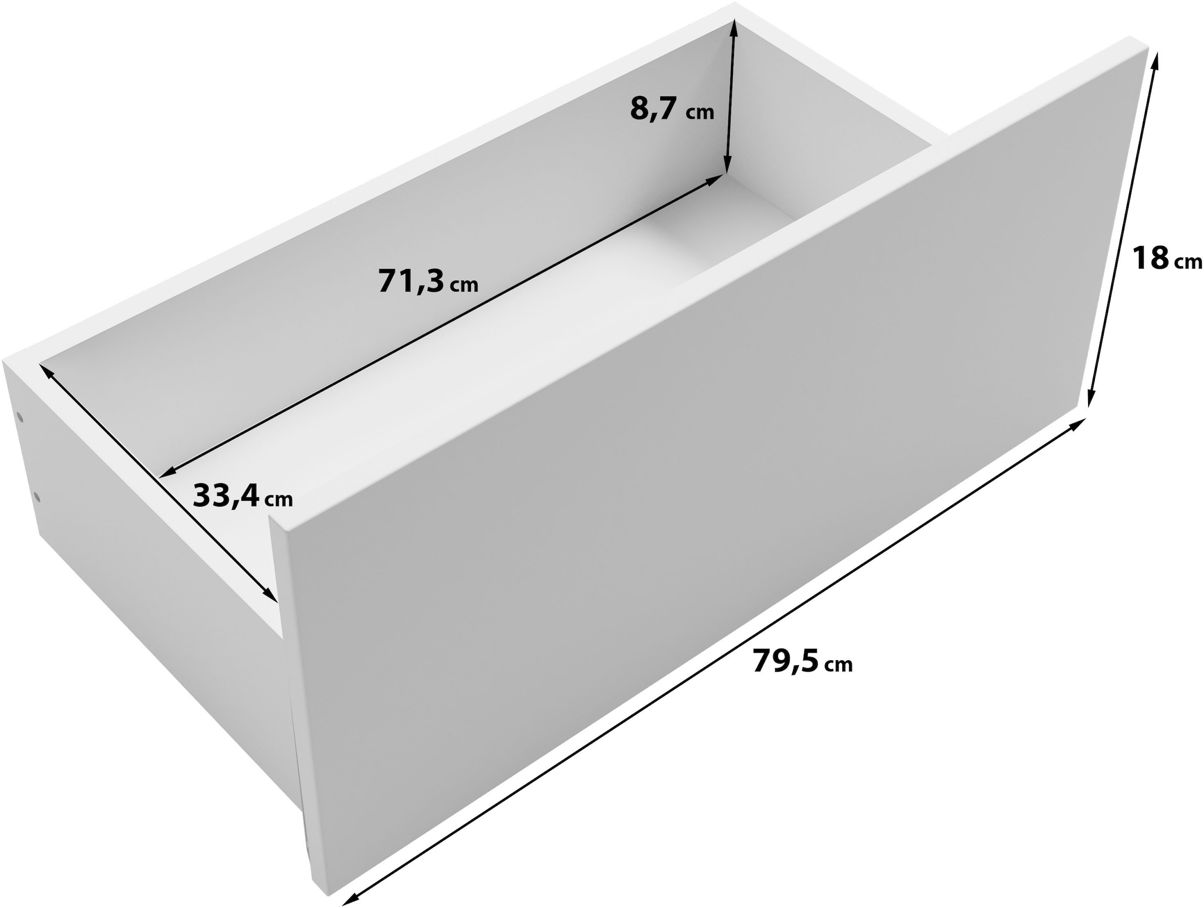 OTTO home Aktenschrank »Kenia, Stauraumschrank 80 cm breit mit Schublade« 1 Stk. tlg. Griffloses Design mit Push-to-Open und verstellbaren Einlegeböden