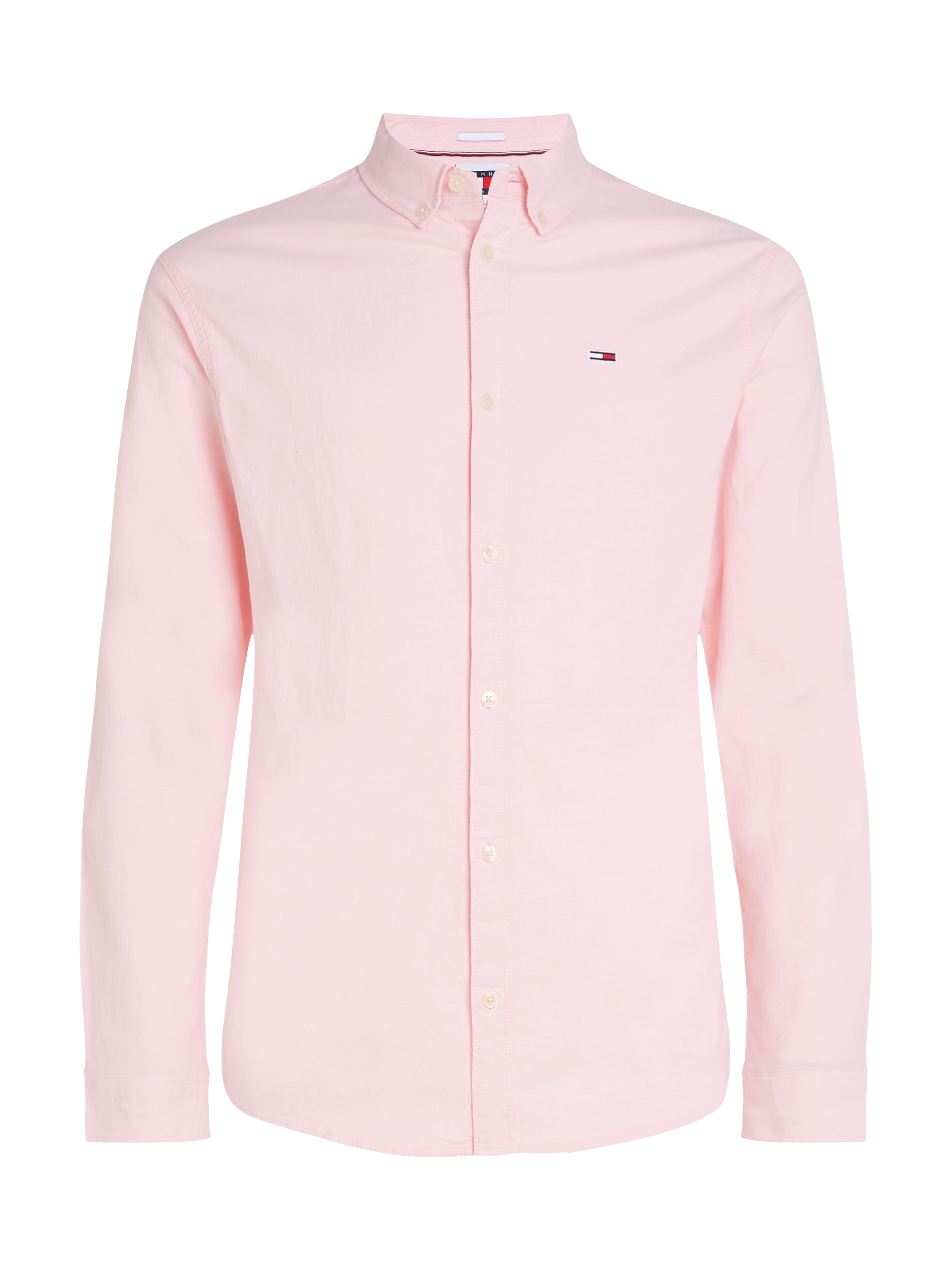 Tommy Jeans Langarmhemd »TJM Slim Stretch Oxford Shirt«, mit Flaglabel auf der Brust