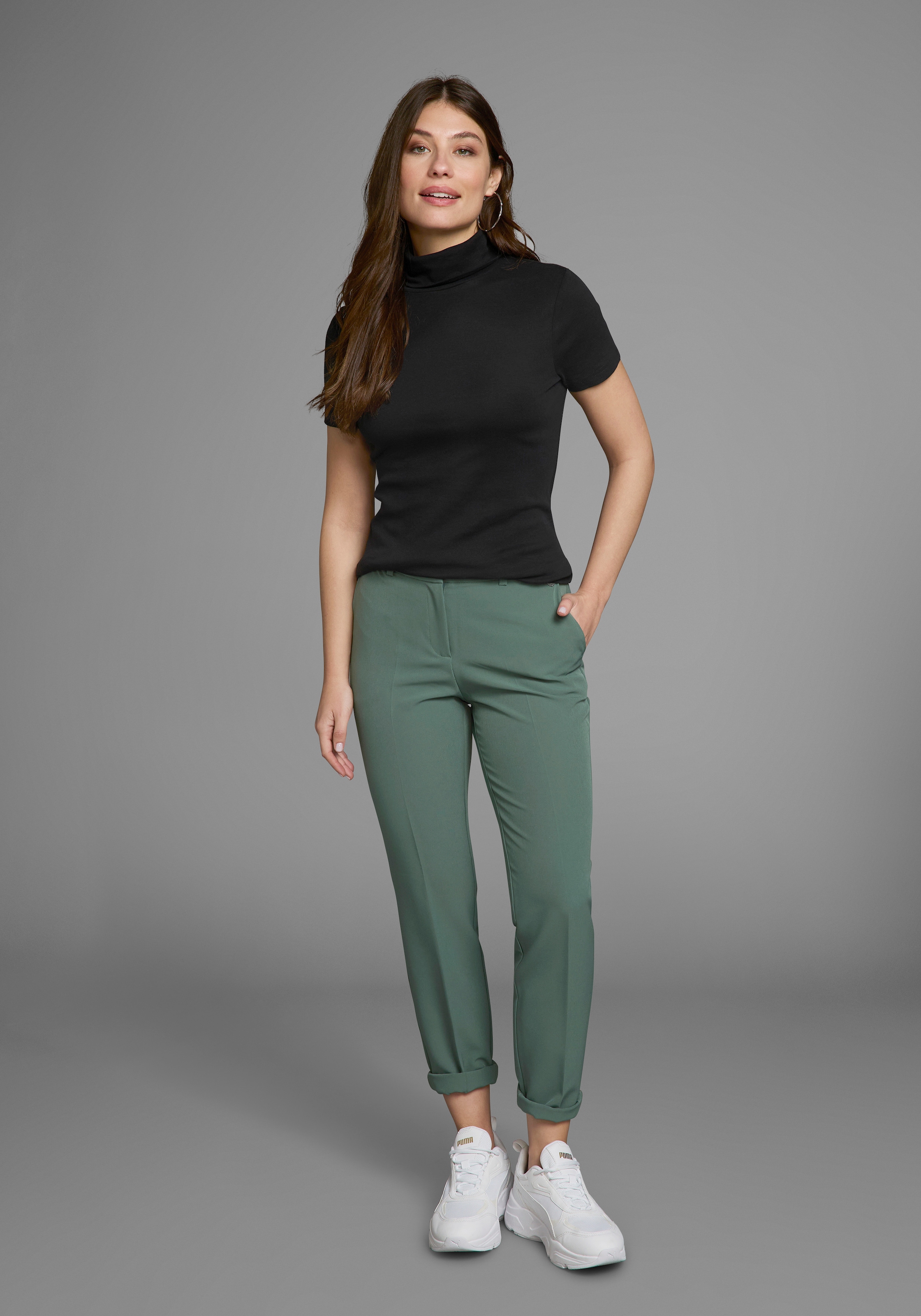 Flashlights Rollkragenshirt, figurbetont, Basic-Stil, Rollkragen, aus 100% Baumwolle, elastisch