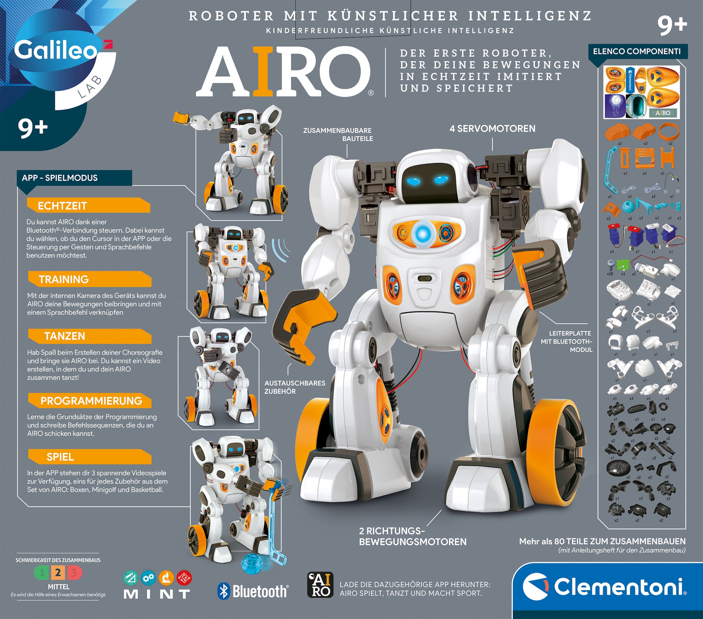 Clementoni® Roboter »Galileo, AIRO - Mein interaktiver Roboter«, Made in Europe; FSC® - schützt Wald - weltweit