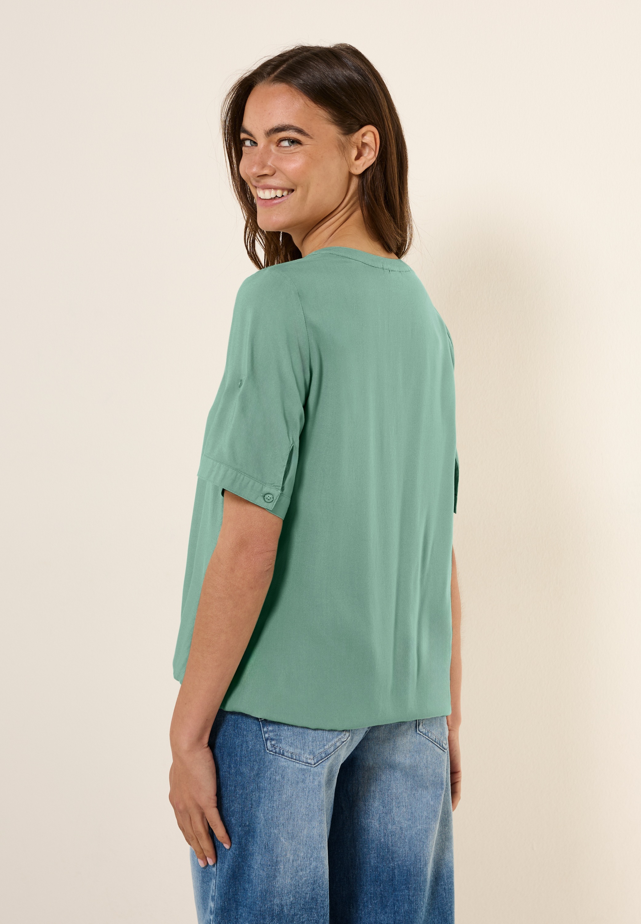 Cecil Kurzarmbluse mit Elastiksaum günstig online kaufen