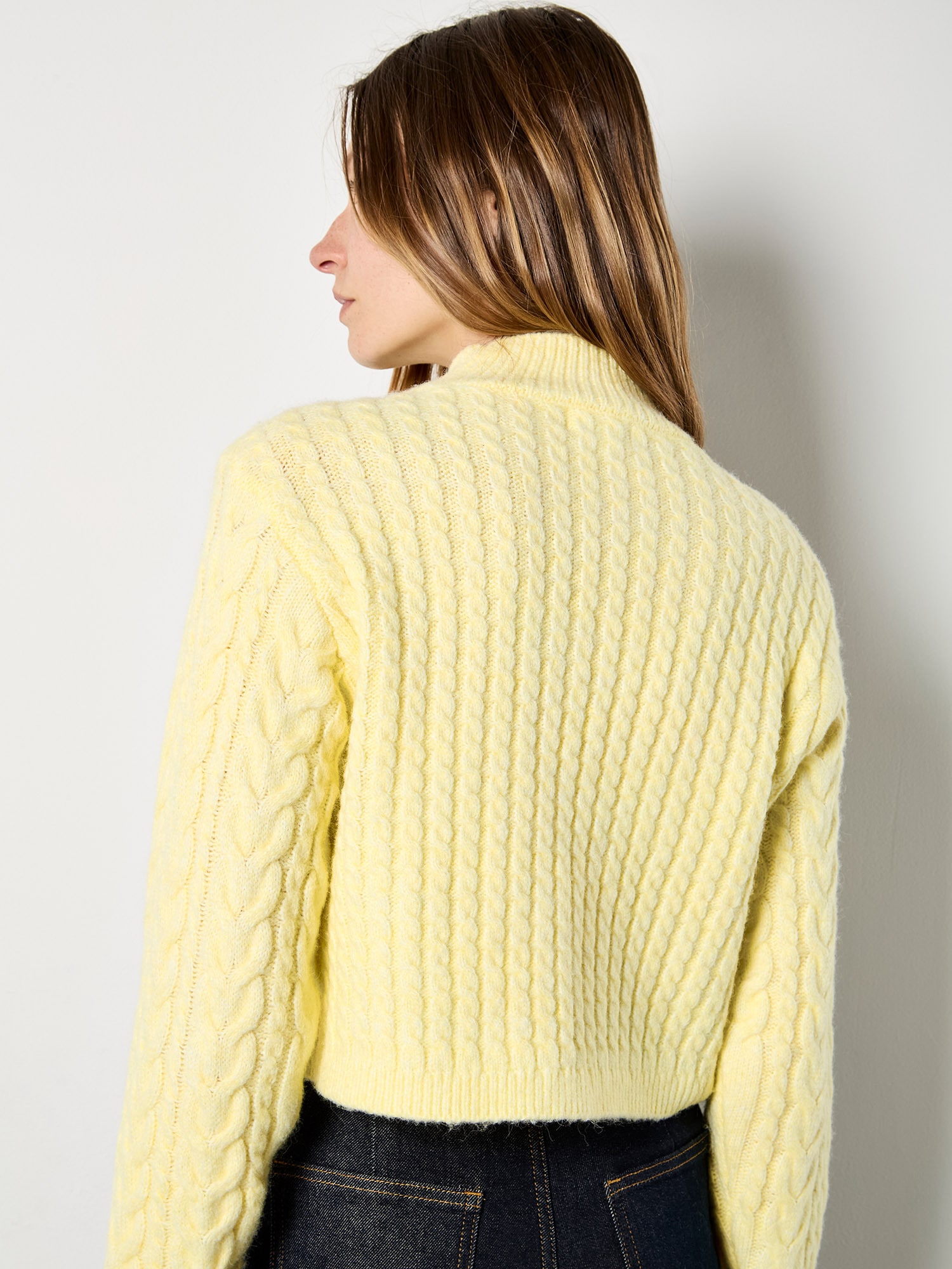 Apricot Strickpullover »Pullover« mit Wickelausschnitt und Zopfmuster