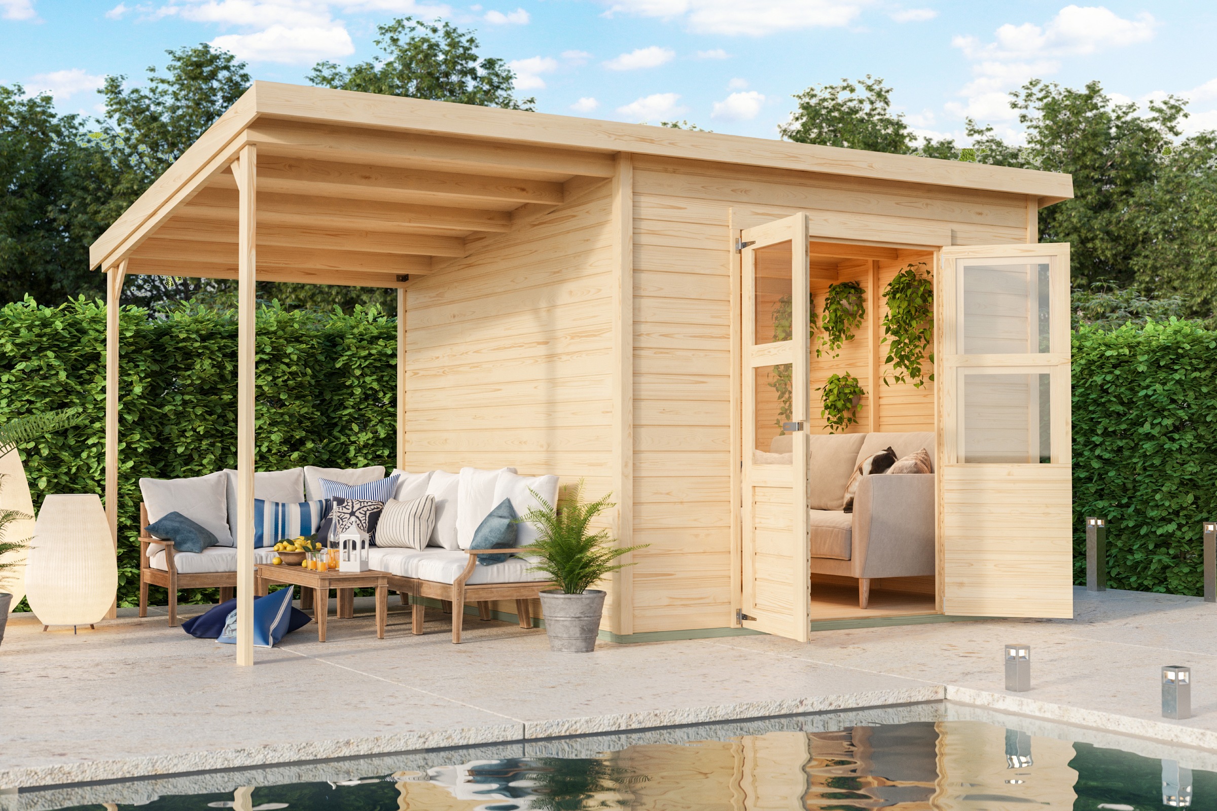 KONIFERA Gartenhaus »Amrum 6« inkl. Anbaudach
