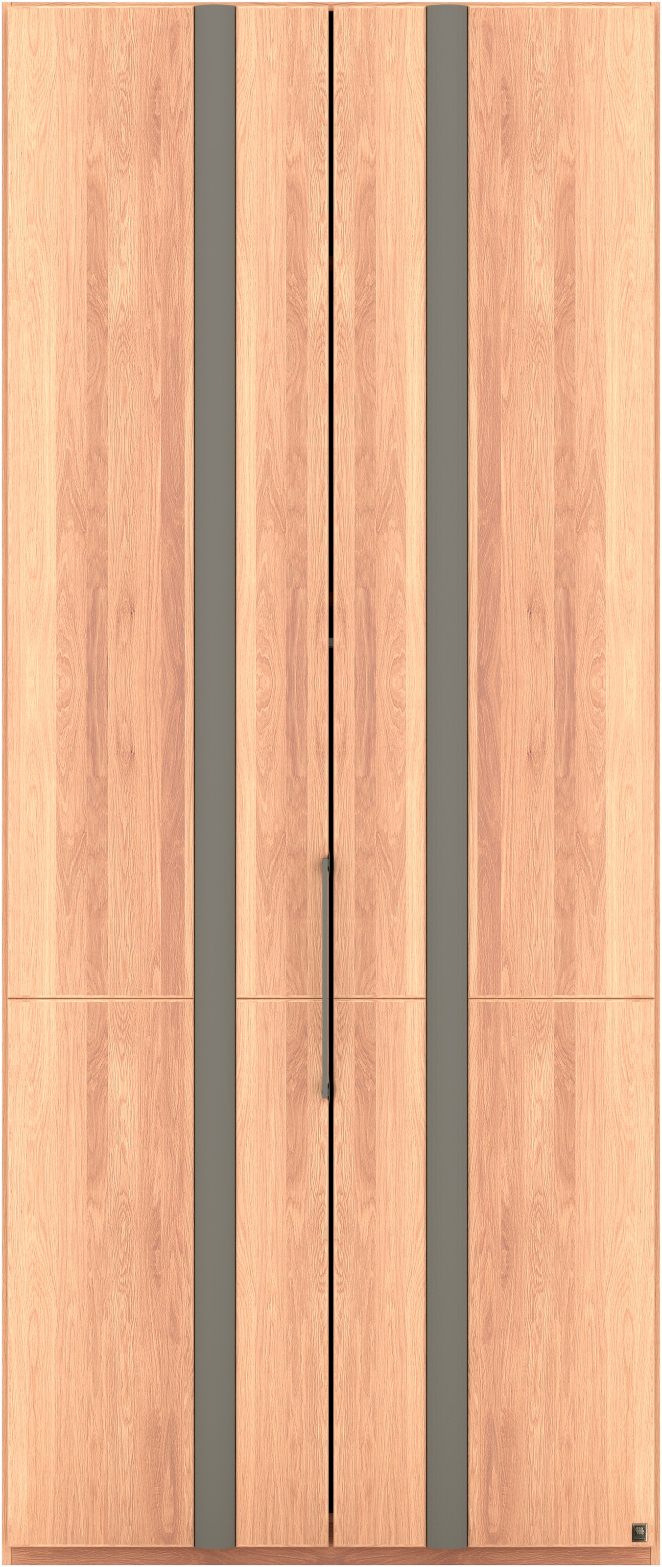 Musterring Kleiderschrank »Sorrent, Kleiderschrank, teilmassiv Eiche« mit Türdämpfern, in 5 Breiten & 2 Höhen, extra Böden, MADE IN GERMANY,  Türen in Eiche massiv mit Absetzung in Schiefer, verschiedene Maße