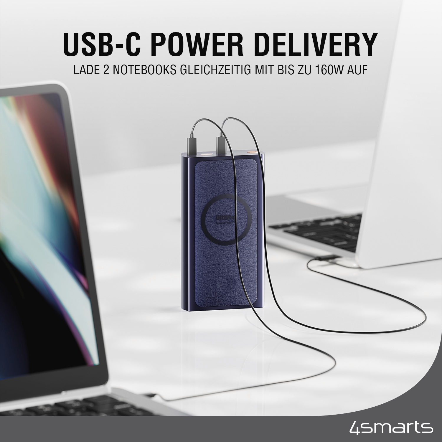 4smarts Powerbank »Powerbank Graphene Pro UltiMag 24000mAh 240W«, 4smarts Powerbank Graphene Pro UltiMag 24000mAh 240W,kobalt, 5000 mAh