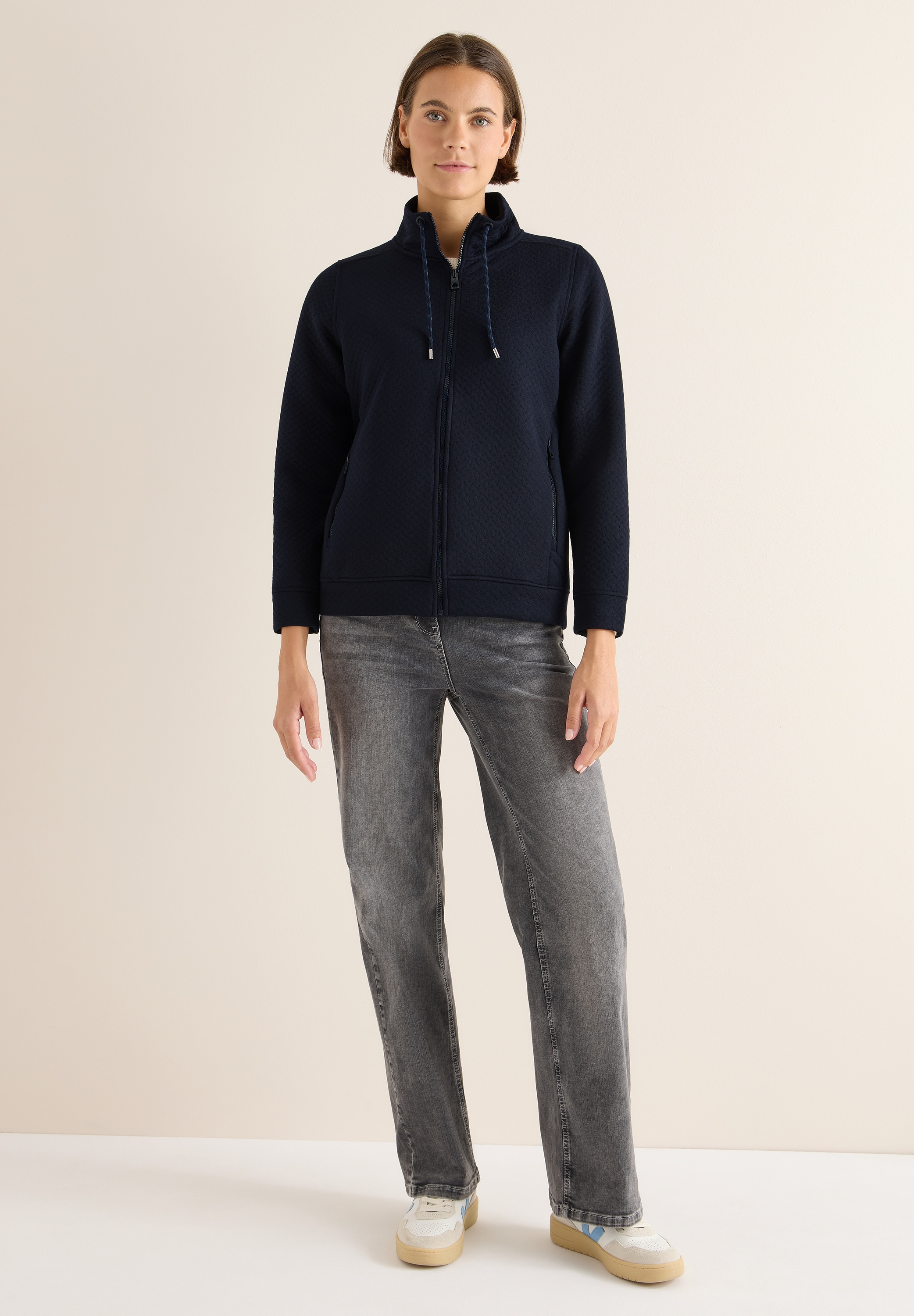 Cecil Sweatjacke, mit Stehkragen