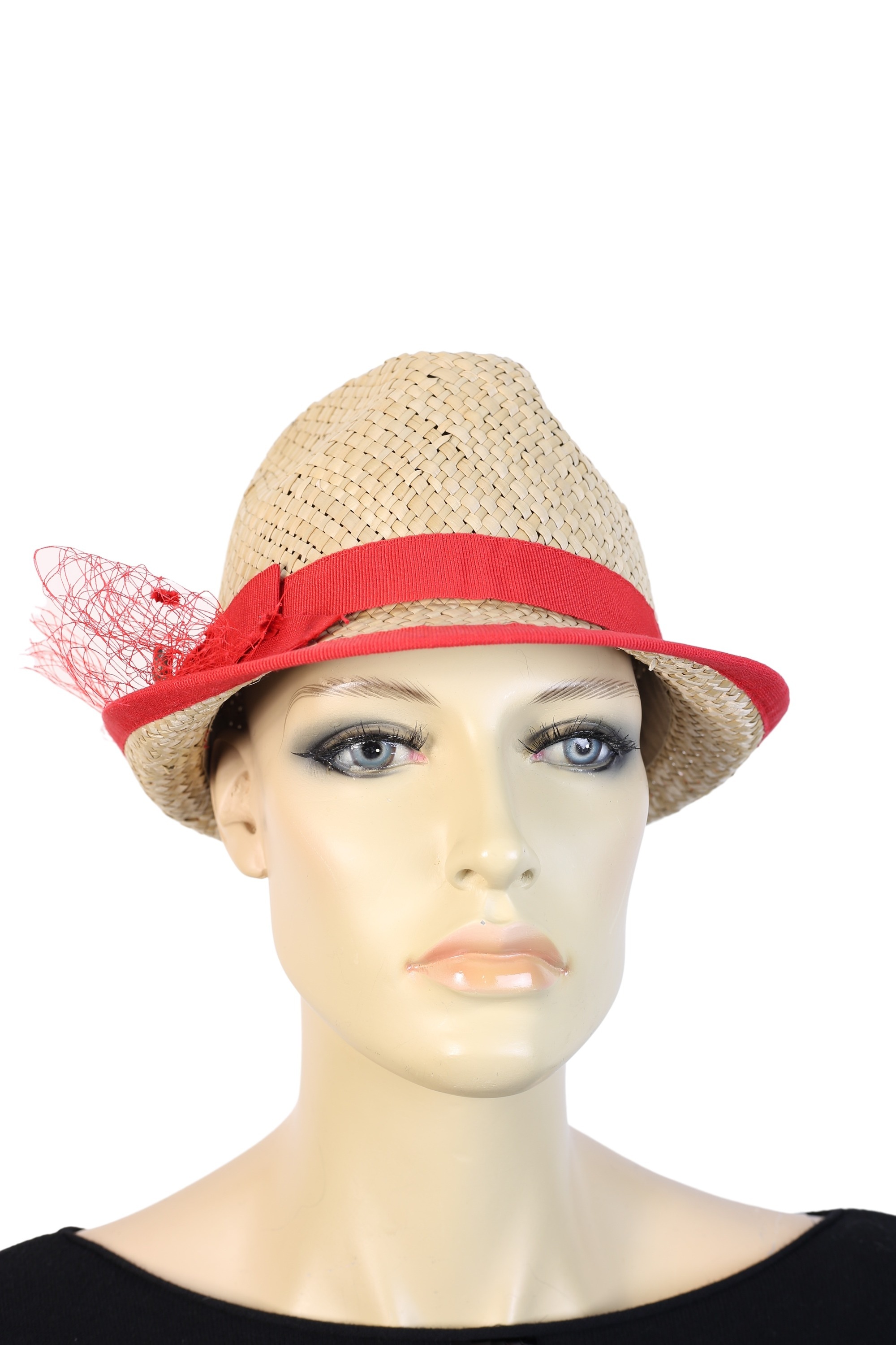 ALLGÄU REBELL Damen Trachtenhut "München", rot, Antik-Look, Stroh, Hüte, aus Bast, Made in Italy