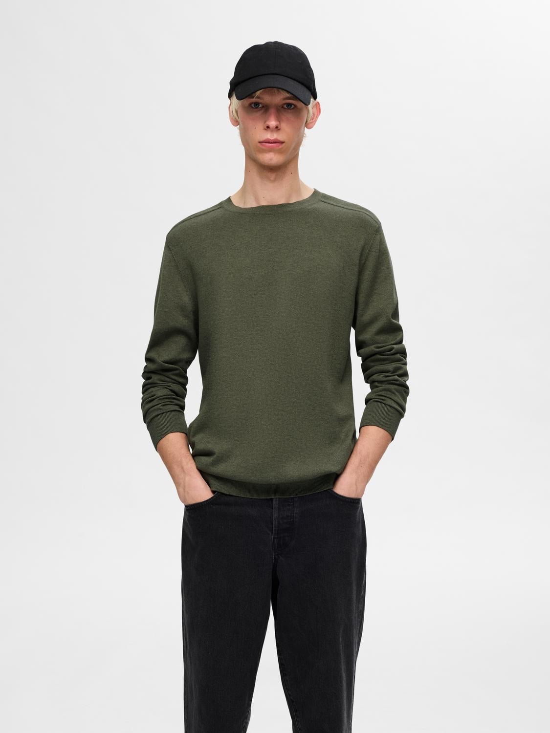 SELECTED Strickpullover "SLHBERG CREW NECK NOOS" Baumwolle, regular fit günstig online kaufen