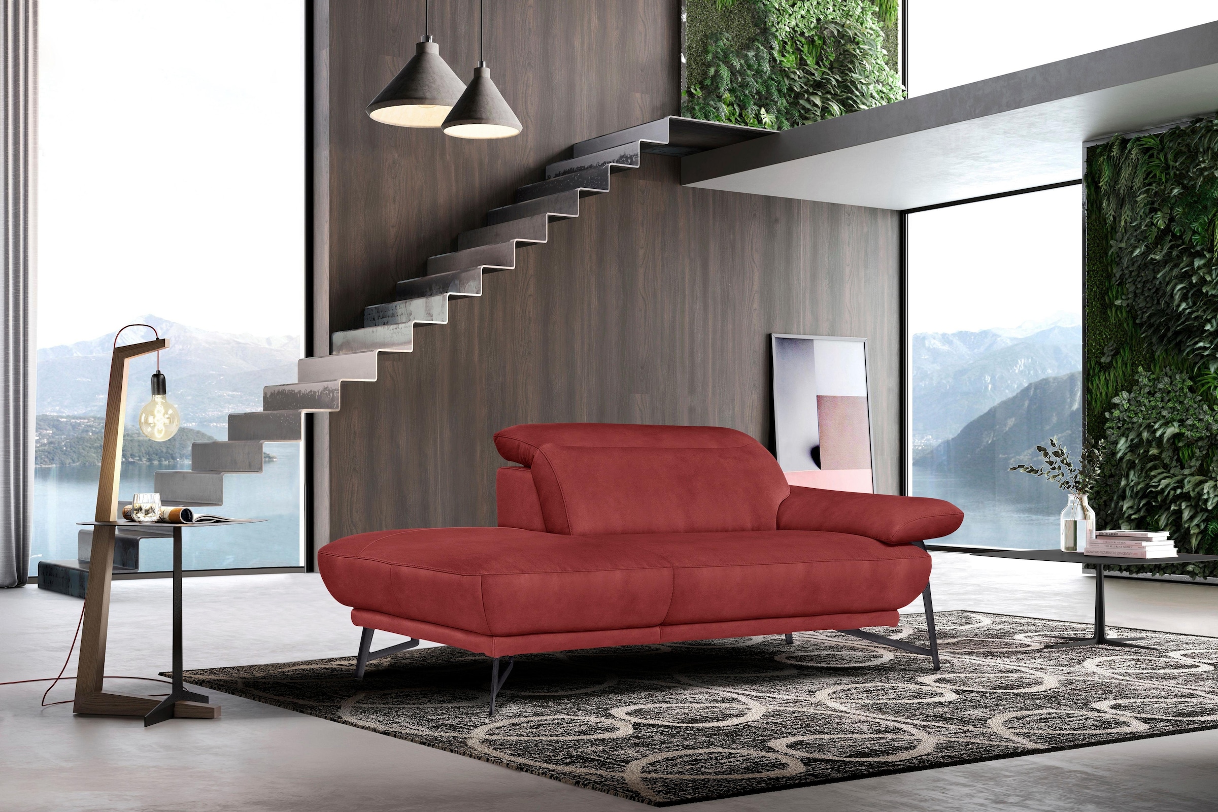Egoitaliano Polstergarnitur »Anais, Design mit hohem Sitzkomfort für mehr Bequemlichkeit«, Set: bestehend aus Sofa und Ottomane, inkl. Kopfteilverstellung
