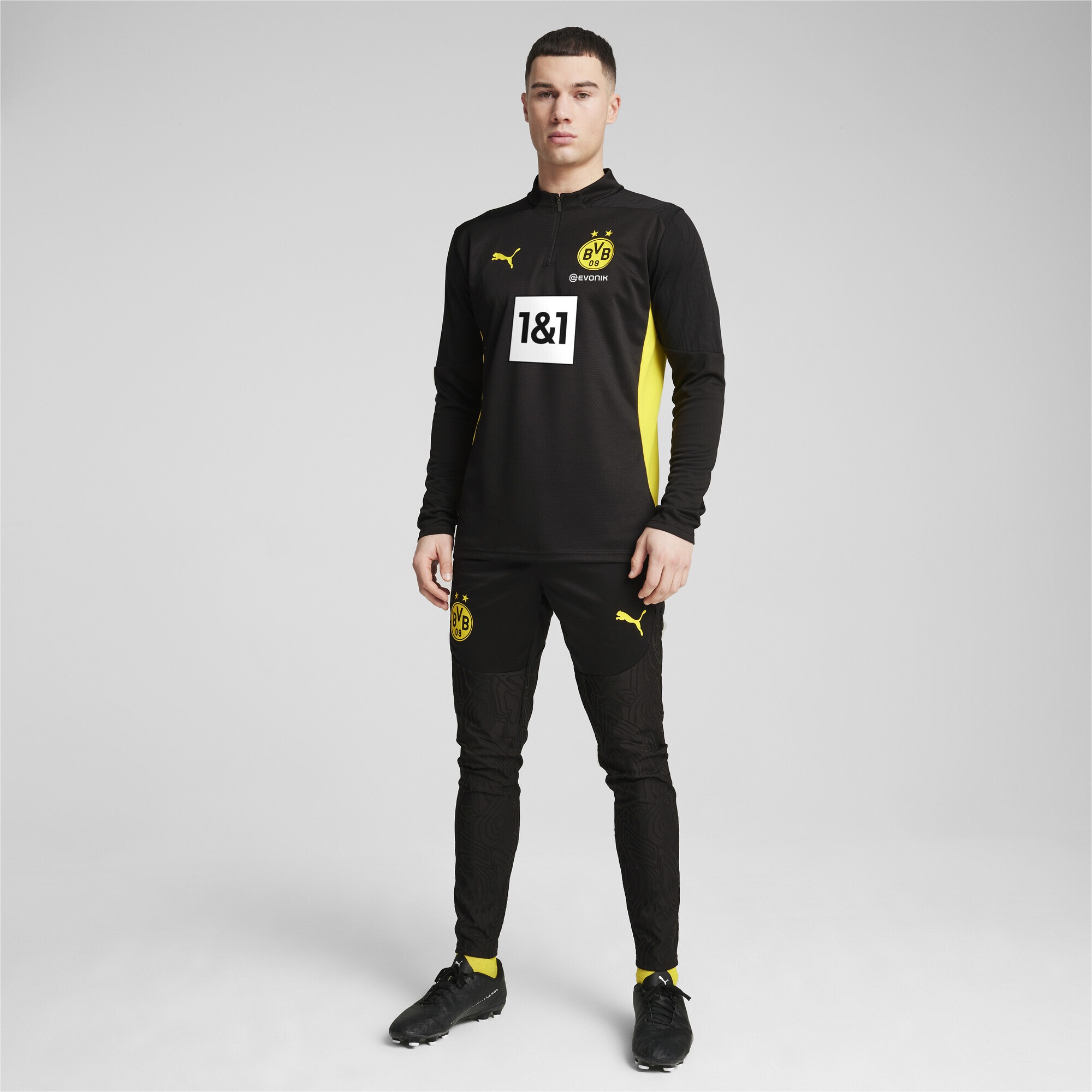 PUMA T-Shirt »Borussia Dortmund Trainingstop mit viertellangem Reißverschluss«