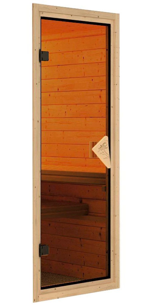 Karibu Sauna »Clara« Set,  Ofen 9 kW Bio externe Strg easy