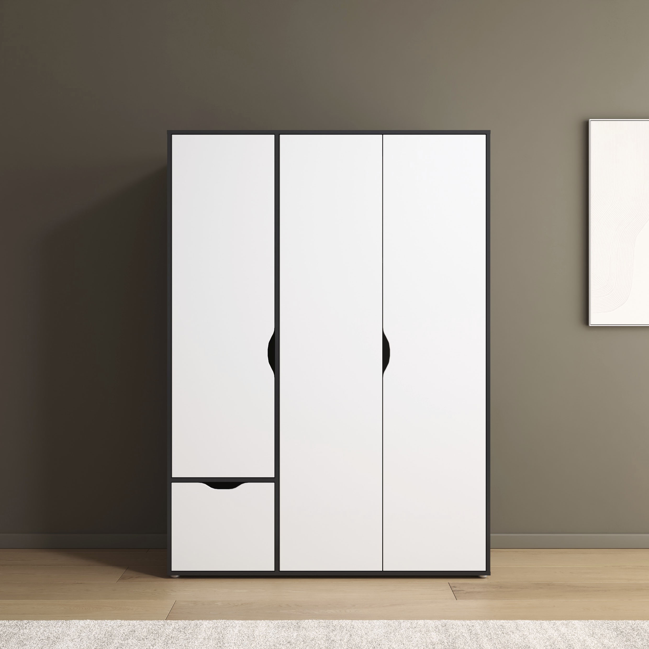 rauch "Kleiderschrank Schrank Garderobe Wäscheschrank NARAI mit Schubladen" in 3 verschiedenen Ausstattungen BASIC/CLASSIC/PREMIUM, Griffausfräsungen für eine grifflose Optik TOPSELLER MADE IN GERMANY