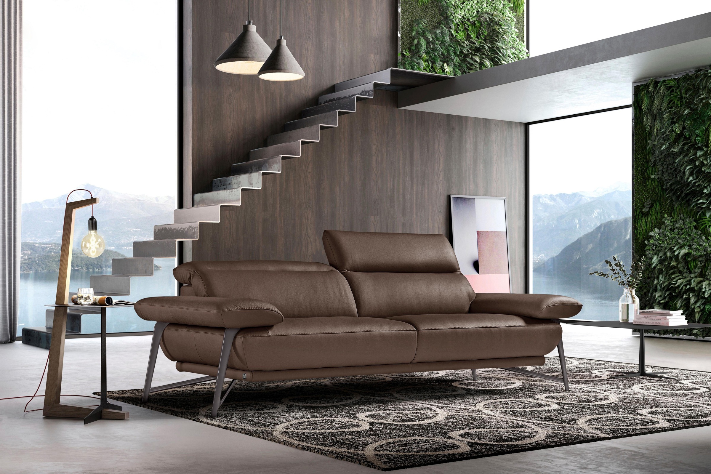Egoitaliano 2,5-Sitzer »Anais, Designsofa mit hohem Sitzkomfort, Designfuß,«, inkl. verstellbarer Kopfteile