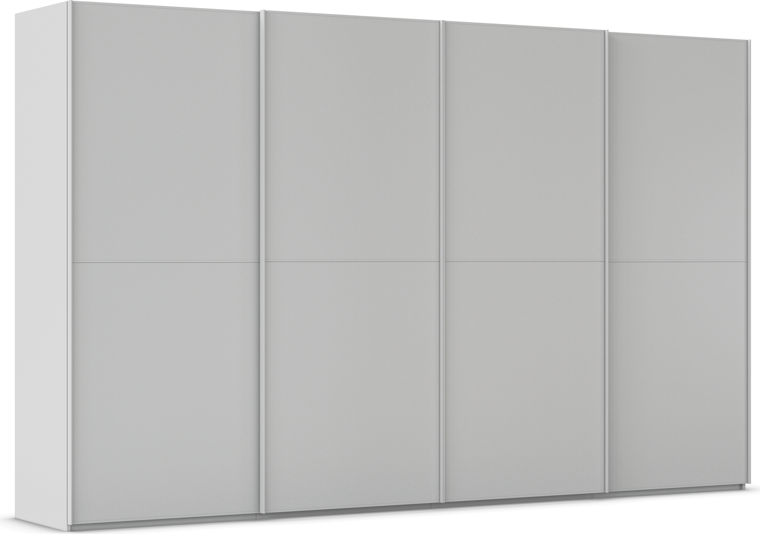 rauch Schwebetürenschrank "Kleiderschrank Schrank Garderobe Schlafzimmerschrank SCALE-DUO" edle zweigeteilte Türen und 3 Zierleisten MADE IN GERMANY