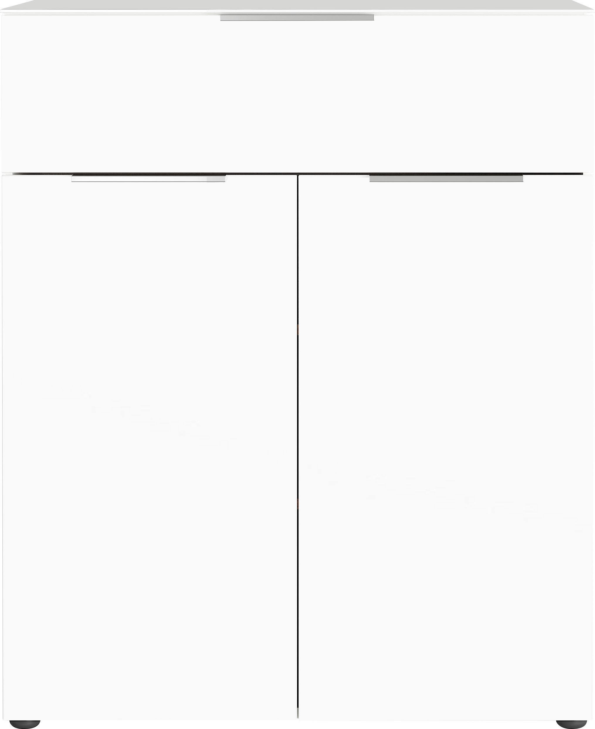 GERMANIA Kombikommode »Oakland«, Breite 83 cm, Fronten und Oberboden mit Glasauflage