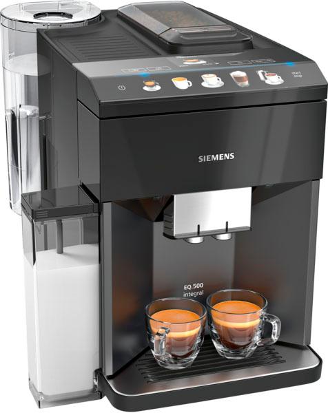 SIEMENS Kaffeevollautomat „EQ.5 500 integral TQ505D09“, einfache Bedienung, integrierter Milchbehälter, 2 Tassen gleichzeitig