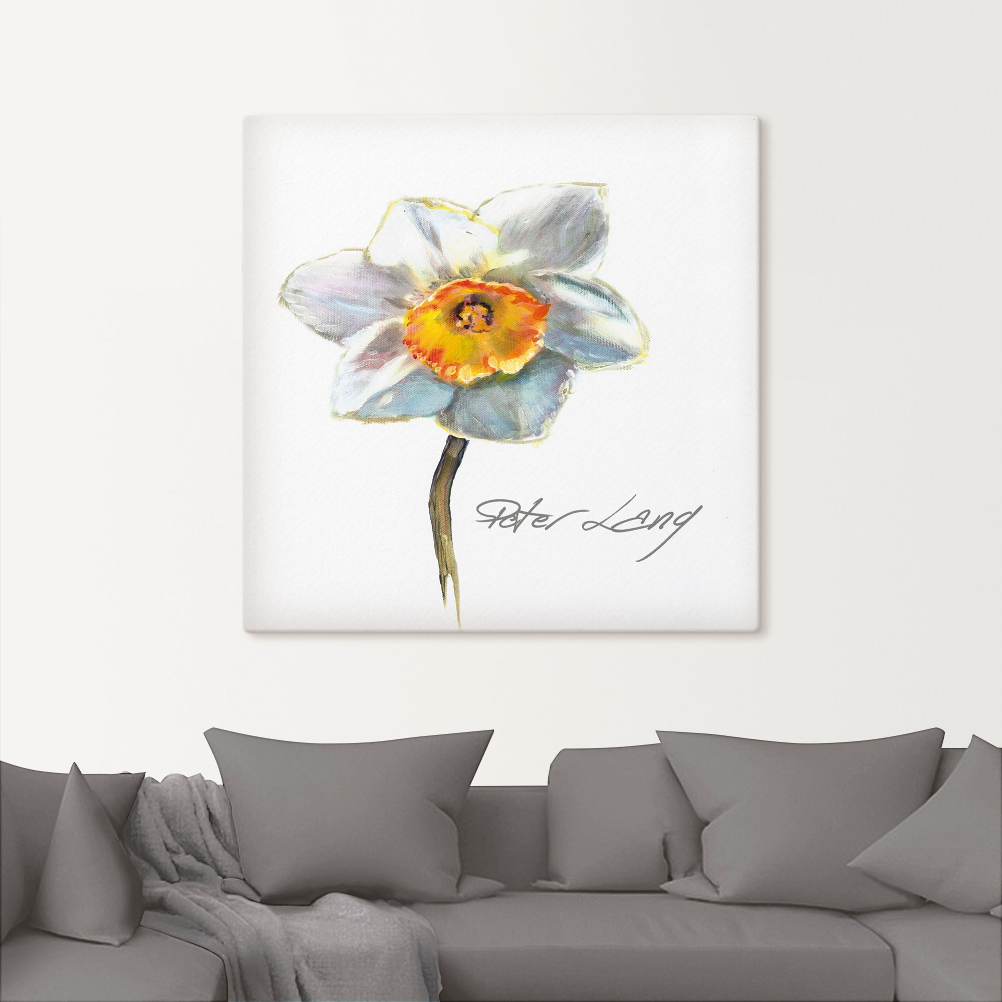 Artland Leinwandbild »Blume_weiß VIII«, Blumen, (1 St.), auf Keilrahmen gespannt