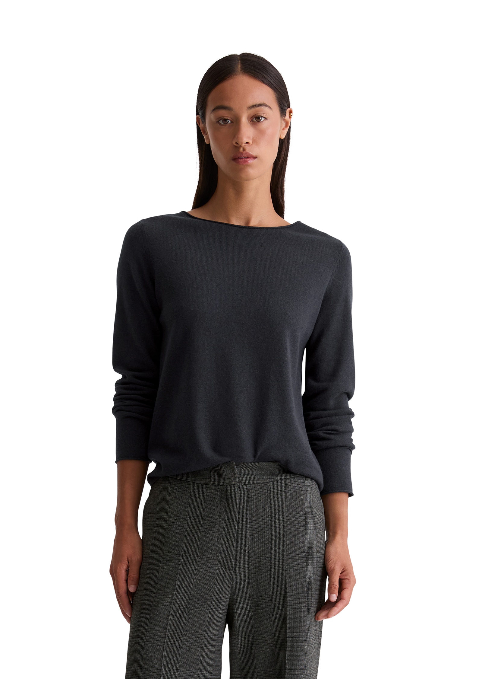 Marc OPolo Strickpullover, mit Rollkante, aus softem Schurwoll-Mix, U-Boot- günstig online kaufen