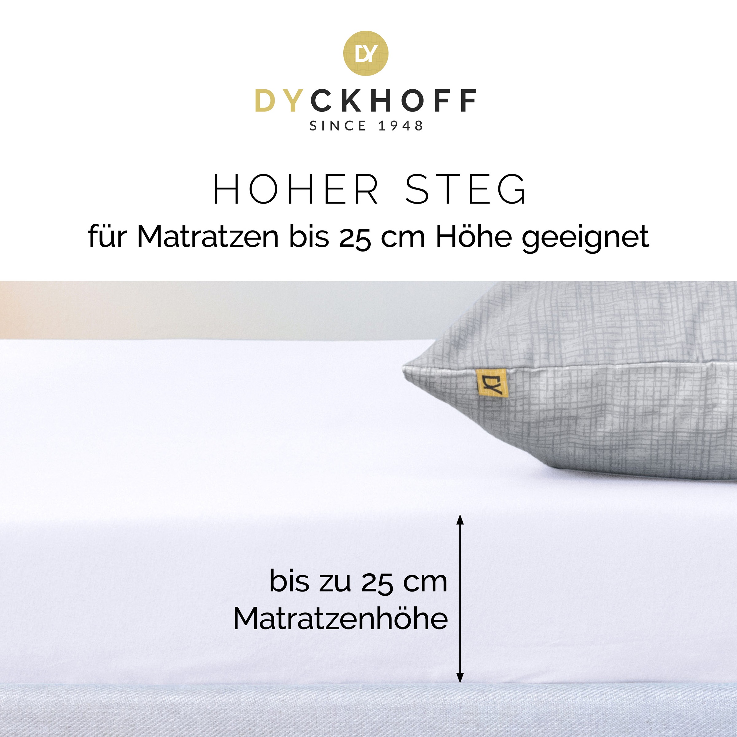 Thumbnail - Dyckhoff Spannbettlaken "Uni" Angenehm weich, besonders flexibel, bis 25cm Matratzenhöhe