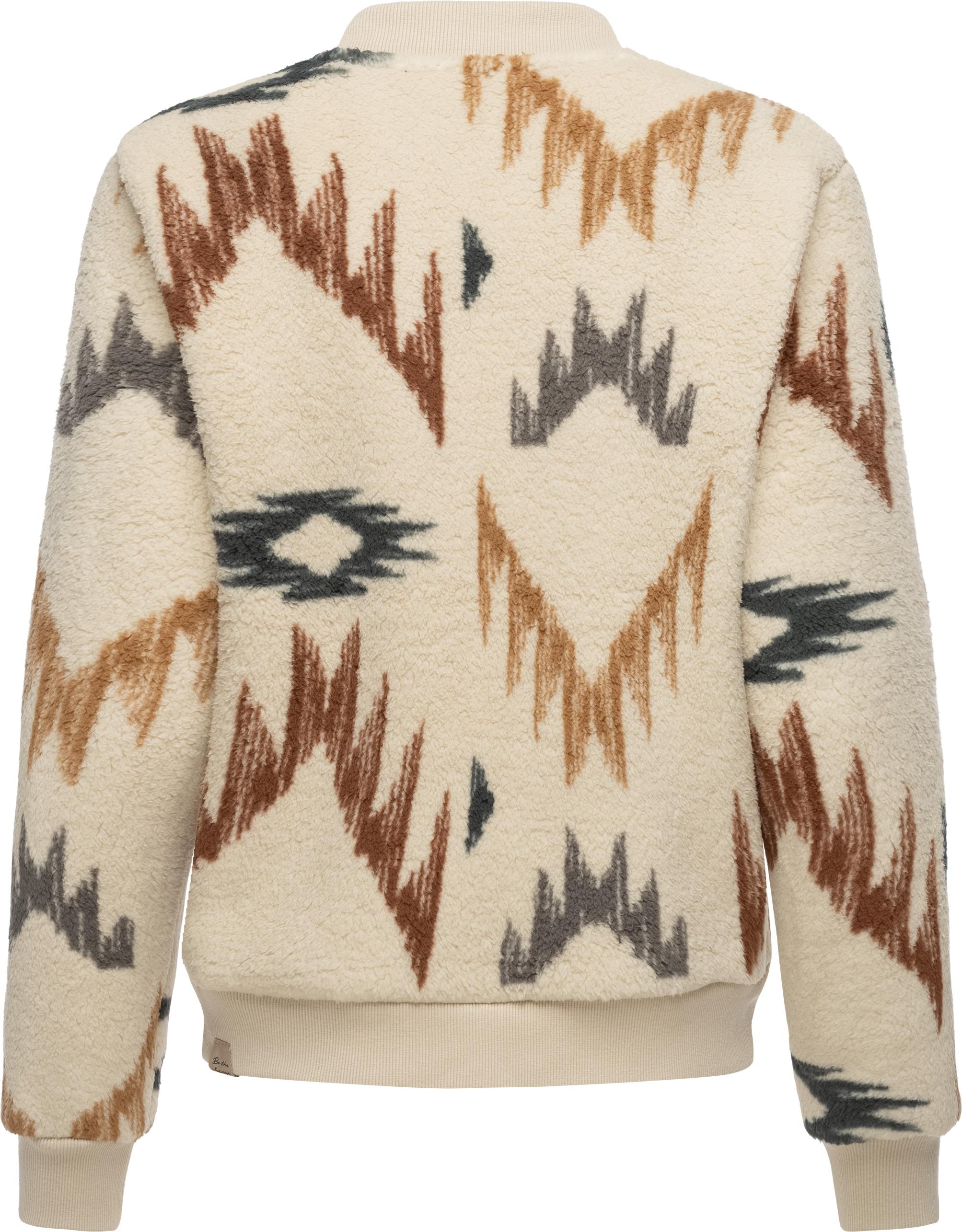Ragwear Plüschjacke »Cairro Aztec«, ohne Kapuze, Modische Damen Fleecejacke im Inkamuster
