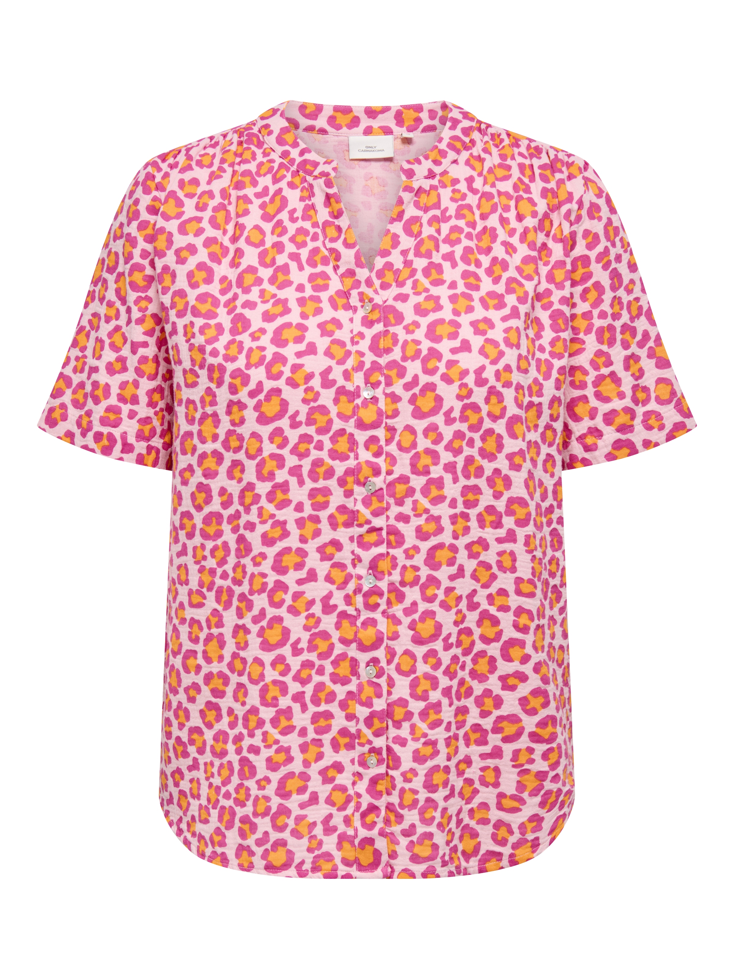 ONLY CARMAKOMA Kurzarmbluse "CARTHYRA LIFE S/S BUTTON TOP WVN" günstig online kaufen