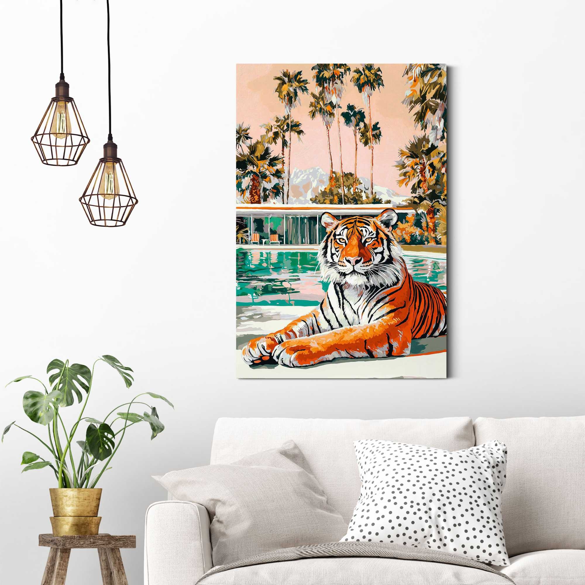 Reinders! Deco-Panel »Gemalter Tiger«, Hobbyraum - Mehrfarbig - MDF - Tiere - 60x90 cm