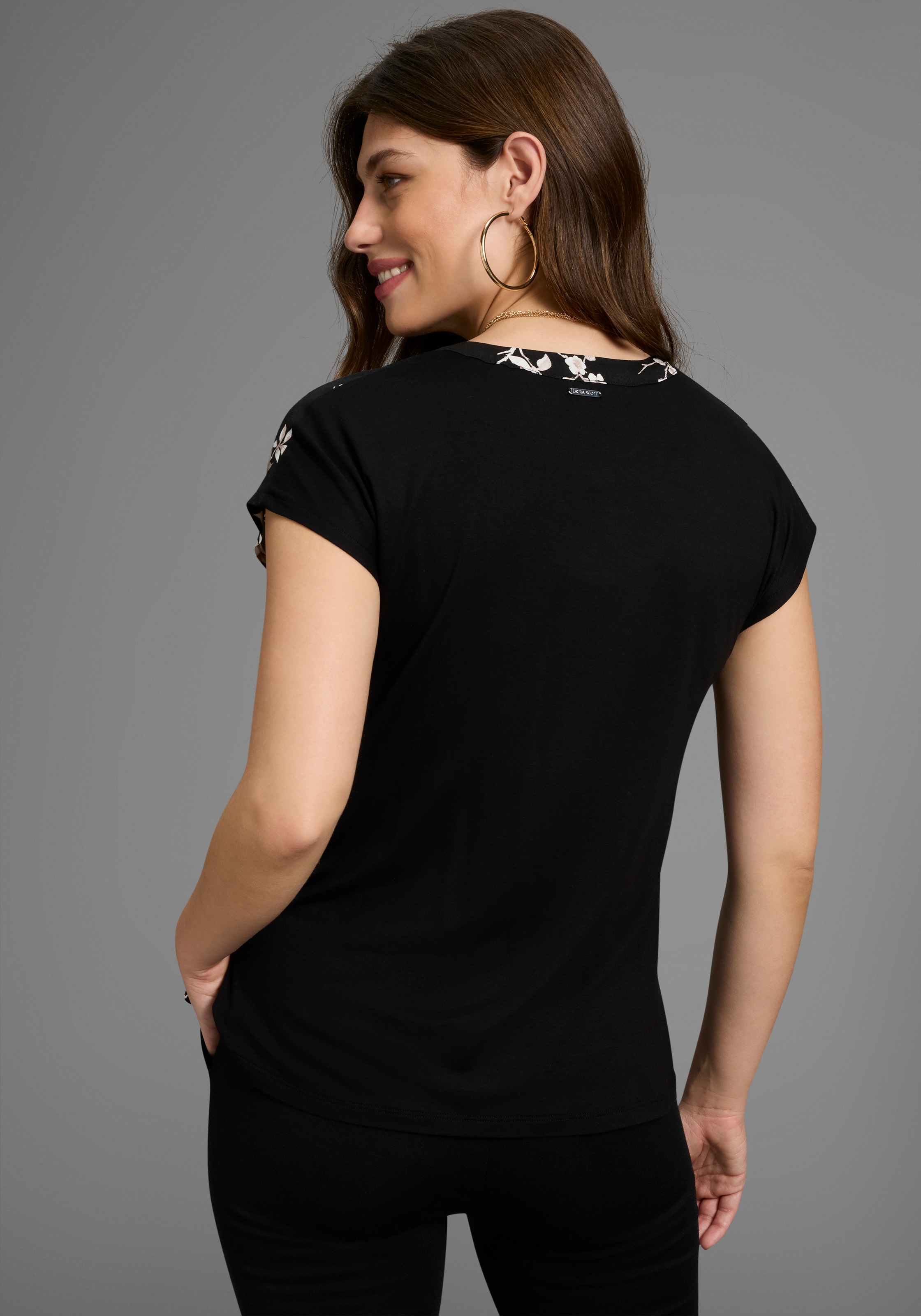 Laura Scott Hemdbluse in modischem Blumen-Print günstig online kaufen