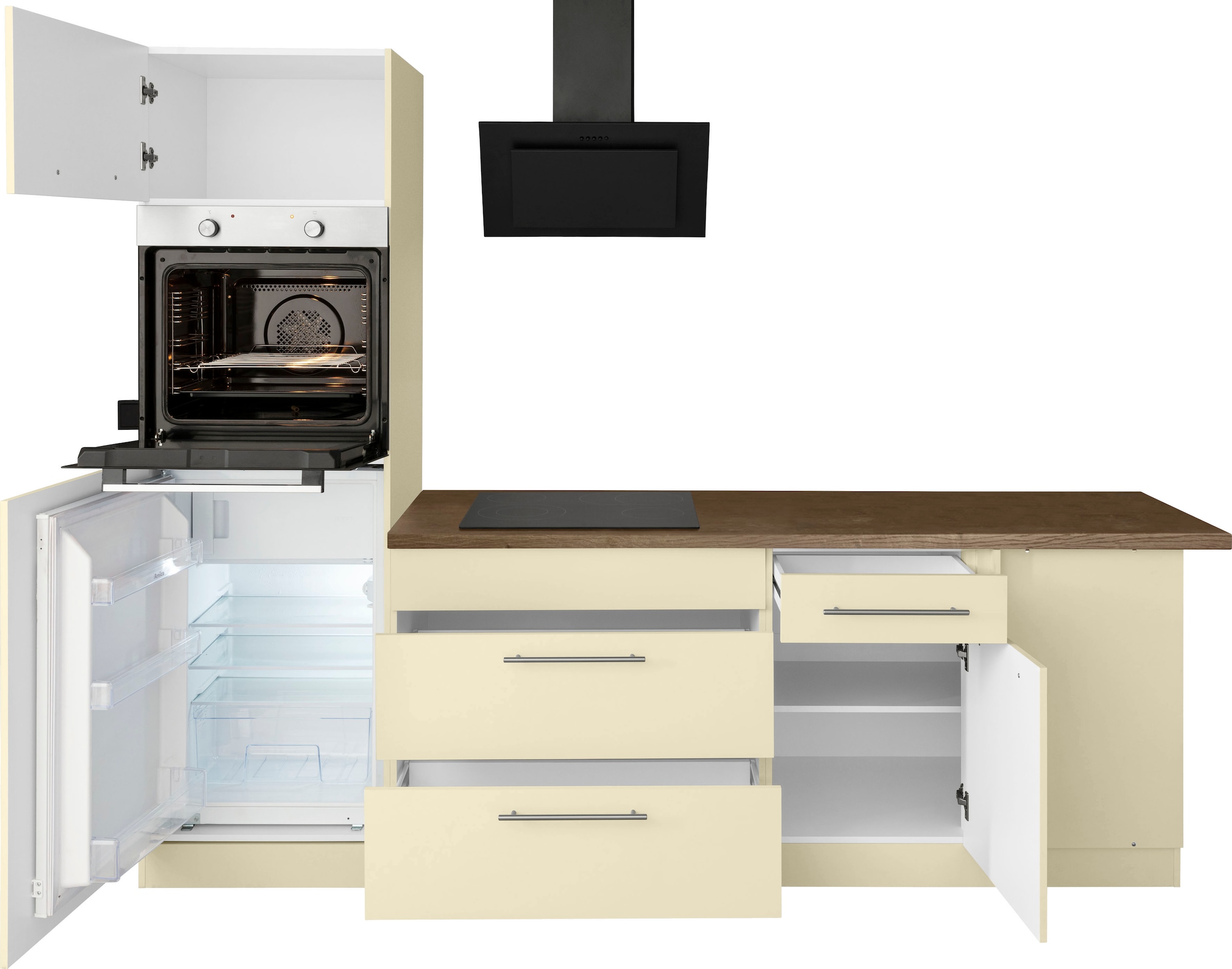 Küchen cm bestellen Winkelküche BAUR Stellbreite 220 wiho mit E-Geräten, | »Unna«, 260 x