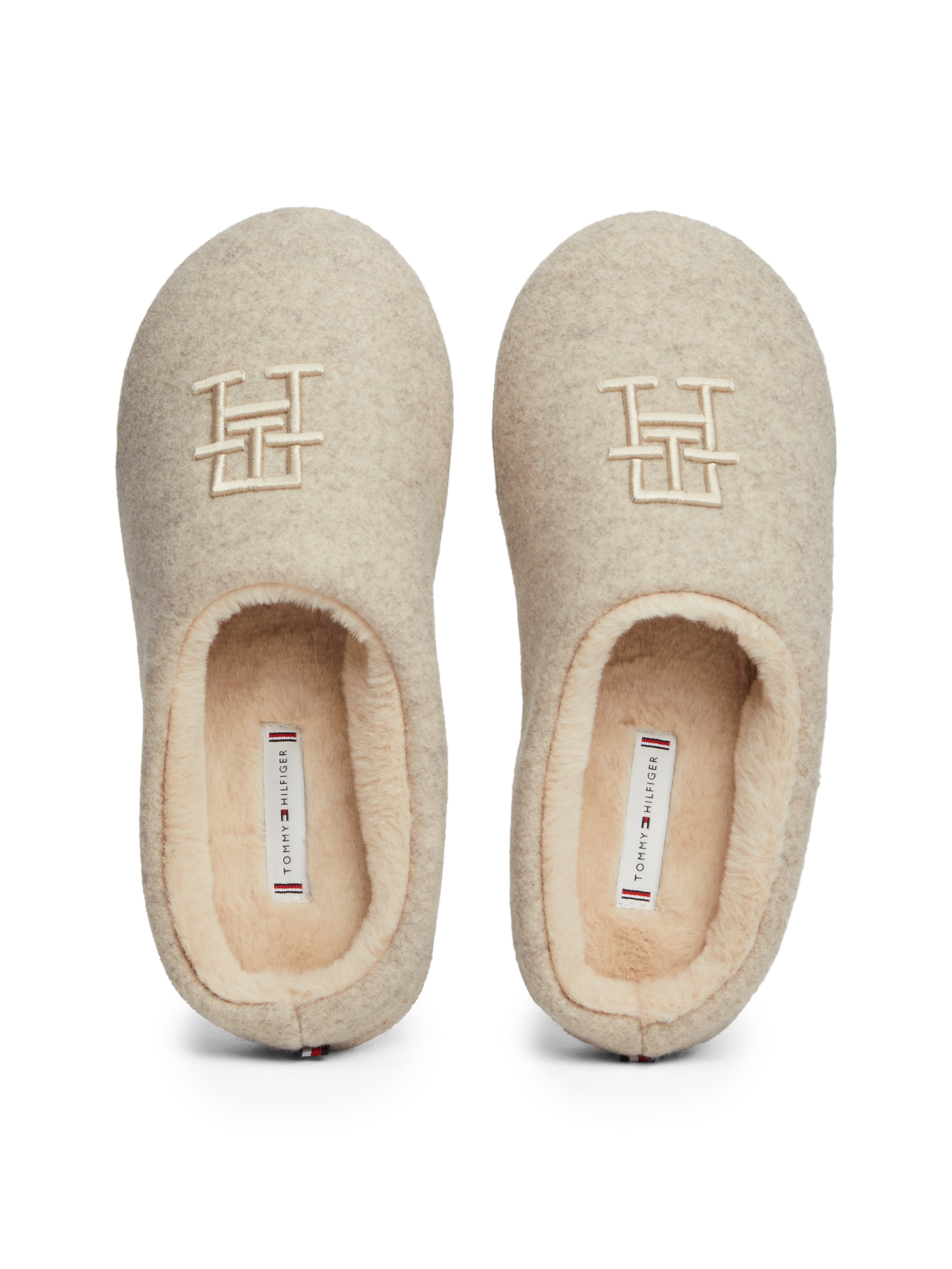 Tommy Hilfiger Pantoffel »TH EMBROIDERED BASICS SLIPPER«, Casualmode, Hausschuh, Schlupfschuh mit besticktem TH-Logo