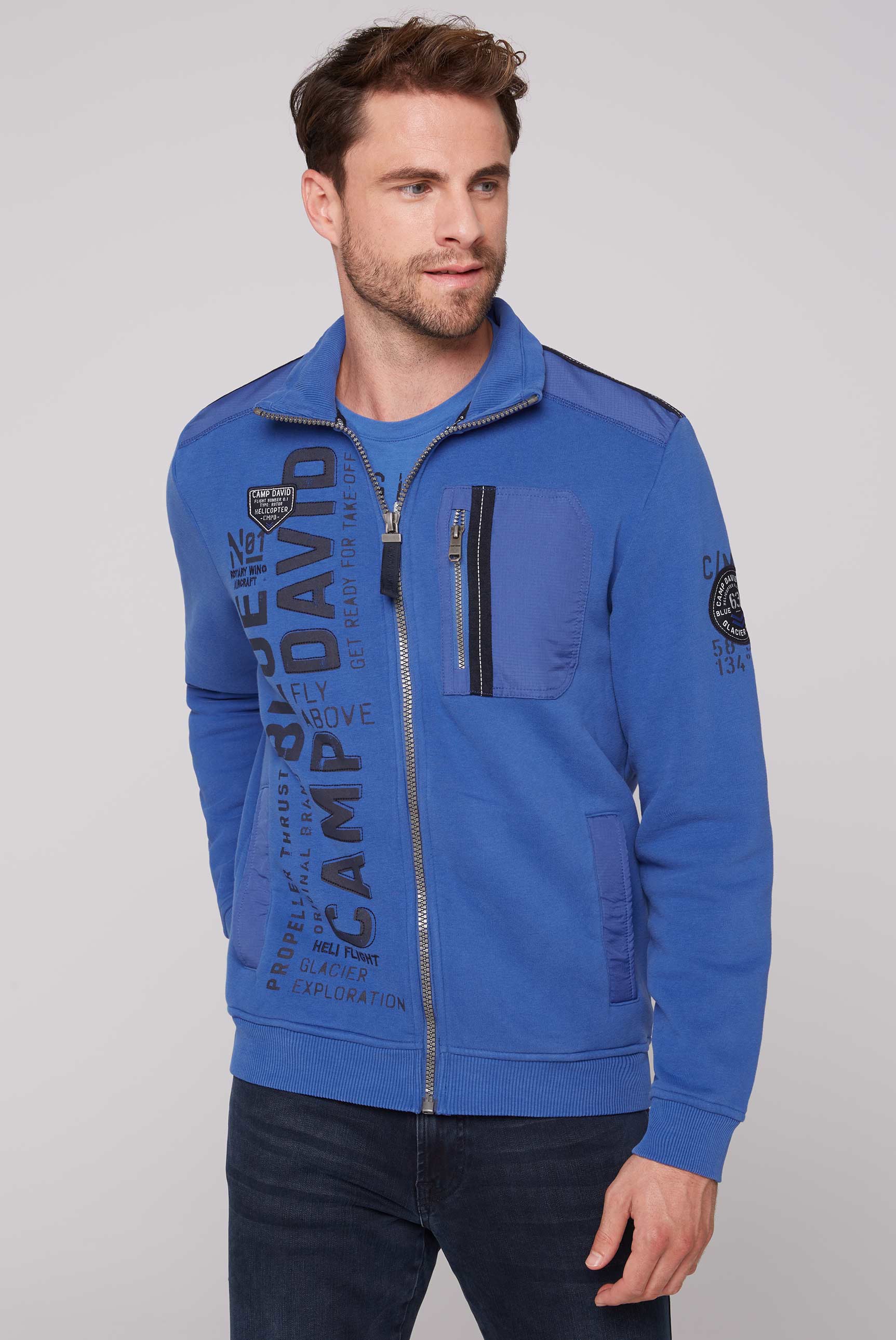 CAMP DAVID Sweatjacke, mit Baumwolle