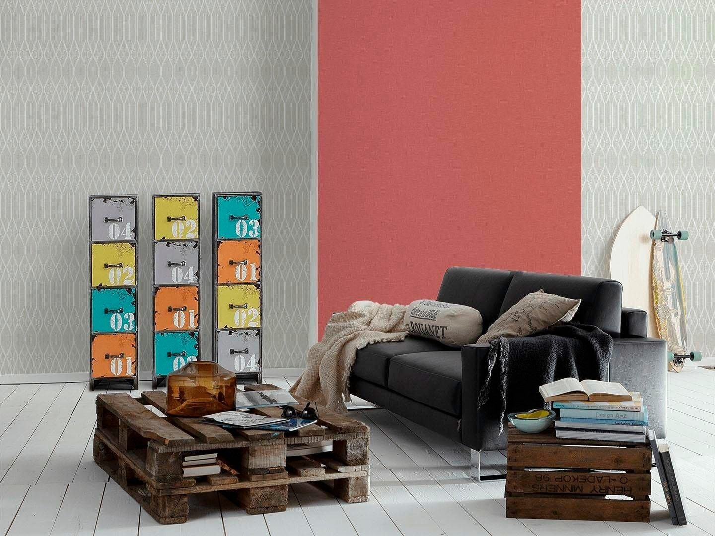| walls günstig Style«, Vliestapete »Linen BAUR living uni-einfarbig